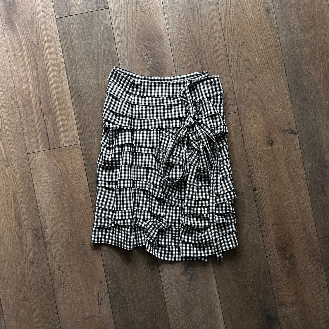 Ruffle Layer Gingham Check Skirt 상품이미지1