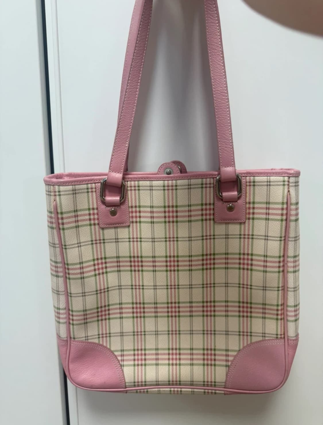 빈폴 핑크 체크 가방 상품이미지2