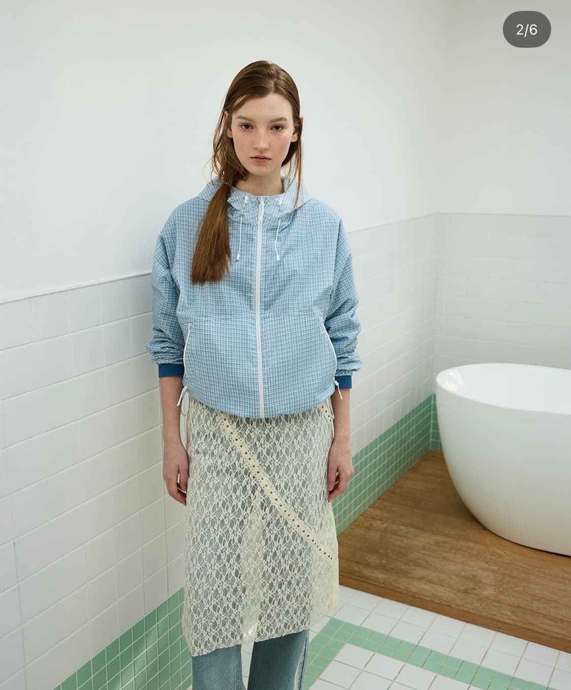 커버낫 경량 윈드브레이커 스카이블루 미듐 (새상품)  상품이미지8