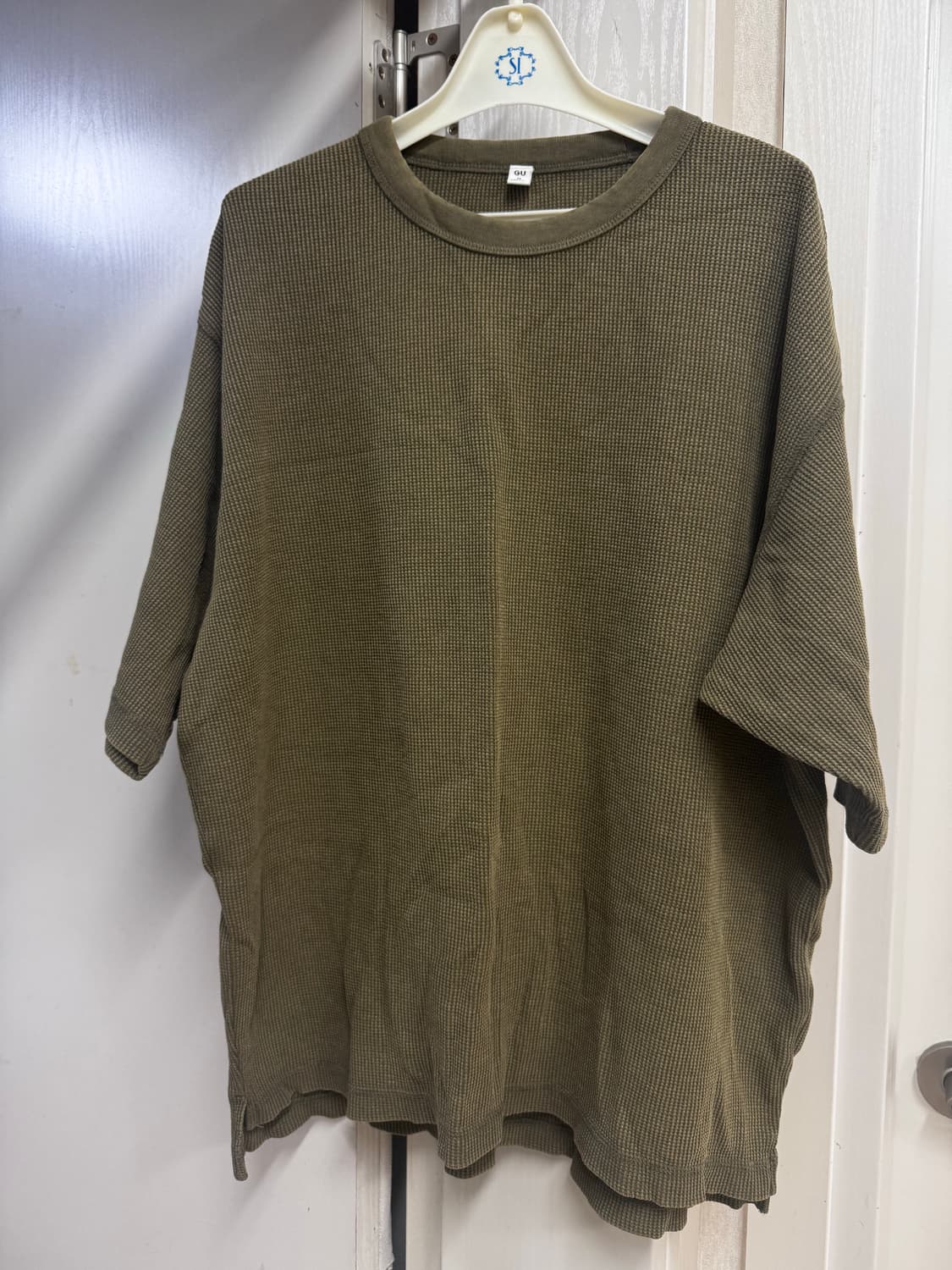 GU 와플 반팔 티셔츠 카키색 상품이미지2