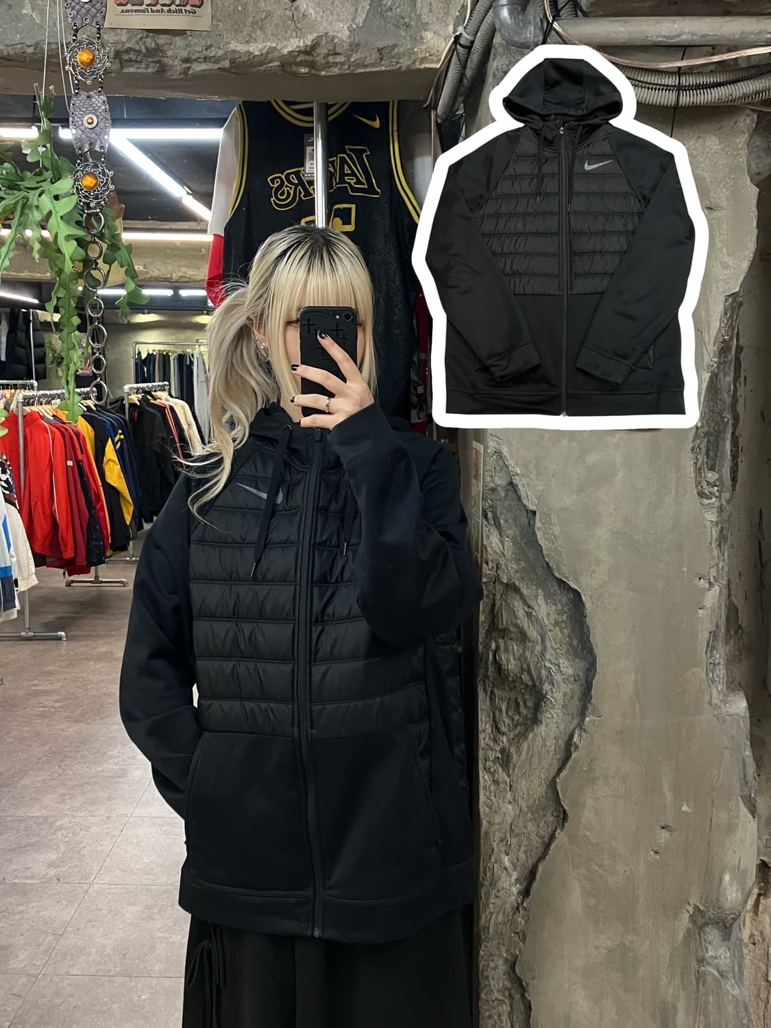 나이키 후드 점퍼 블랙 XL #csz1895  상품이미지1