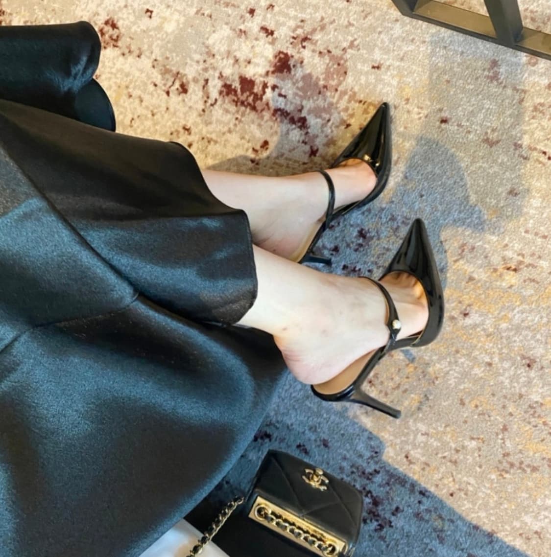 더마농 블랙 페이던트 뮬 하이힐 245size 상품이미지8