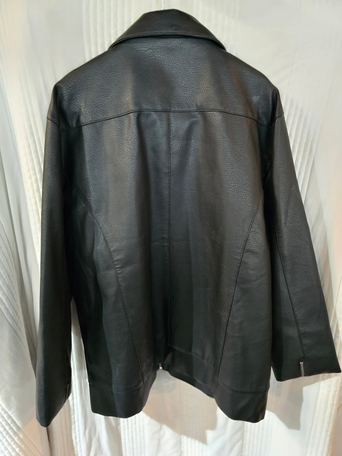 블랙 인조 가죽 자켓 점퍼 상품이미지3