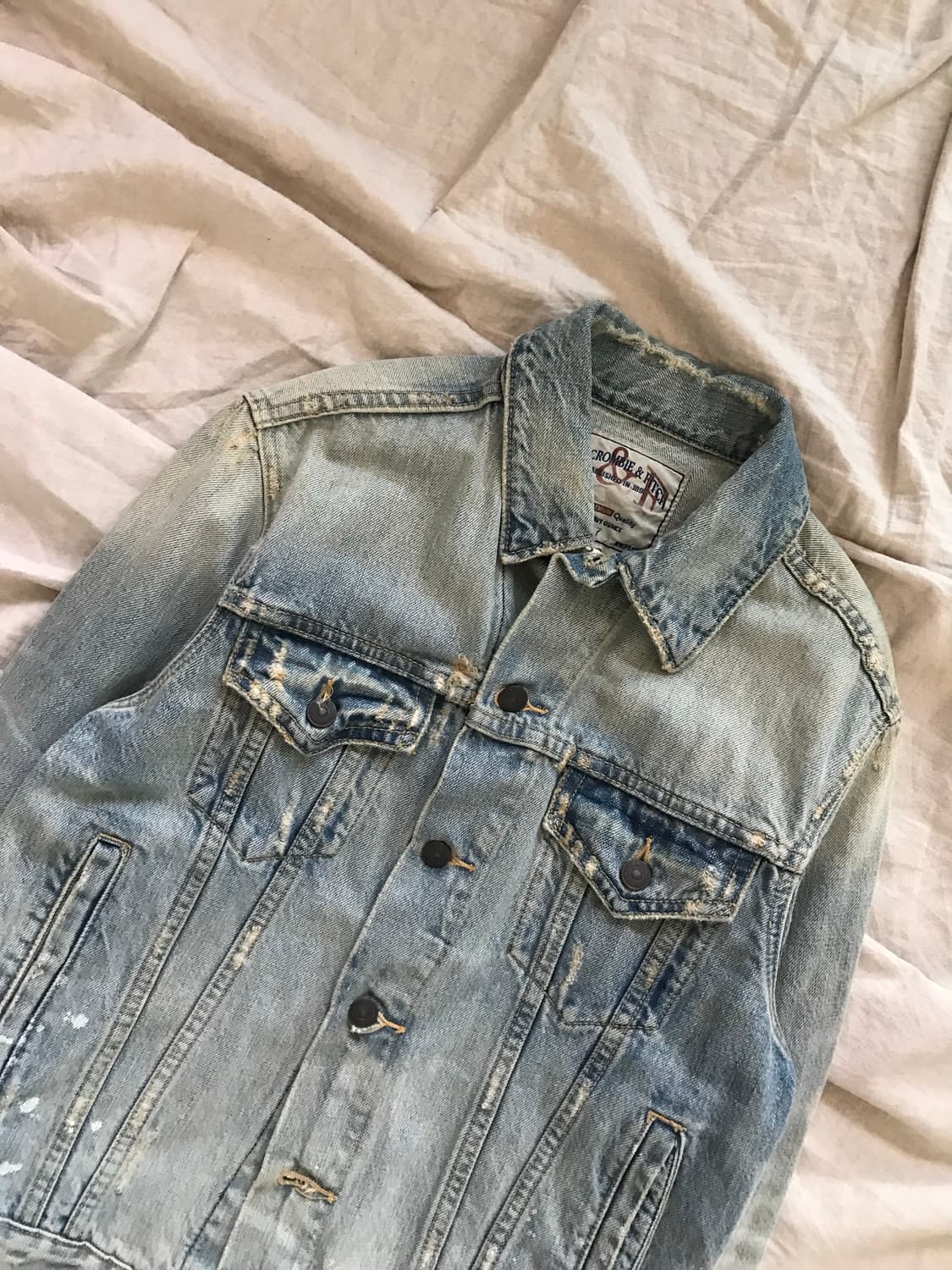 아베크롬비 올드스쿨 데미지 디자인 연청 자켓 상품이미지7