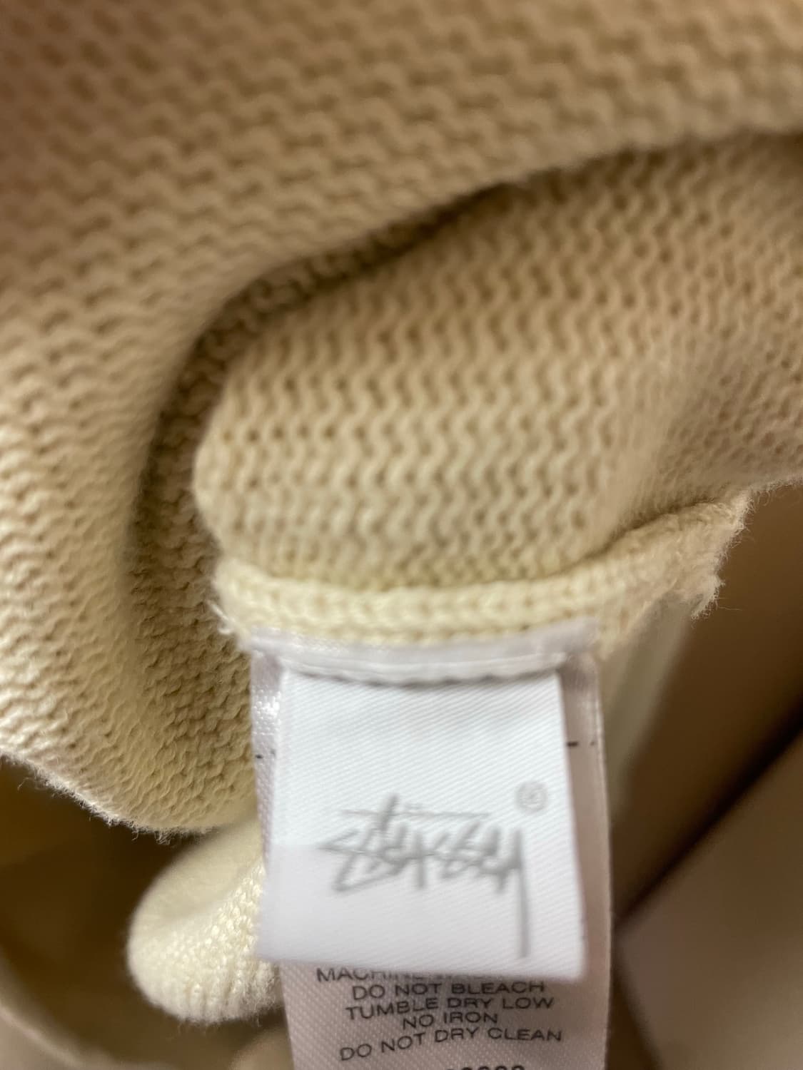 스투시 케어라벨 크루넥 니트 L 아이보리 상품이미지6