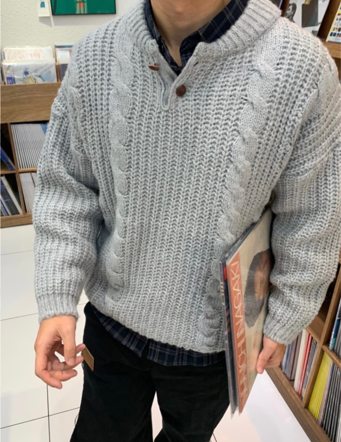 헨리넥 케이블 빈티지 니트 상품이미지7