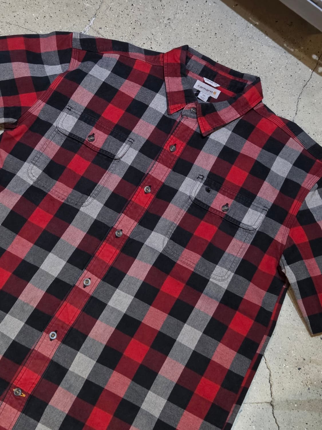Carhartt 칼하트 레드체크 반팔셔츠 상품이미지1