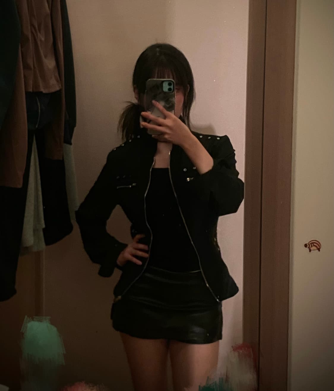 고딕 블라우스 자켓,래더 치마바지 코디세트 상품이미지1