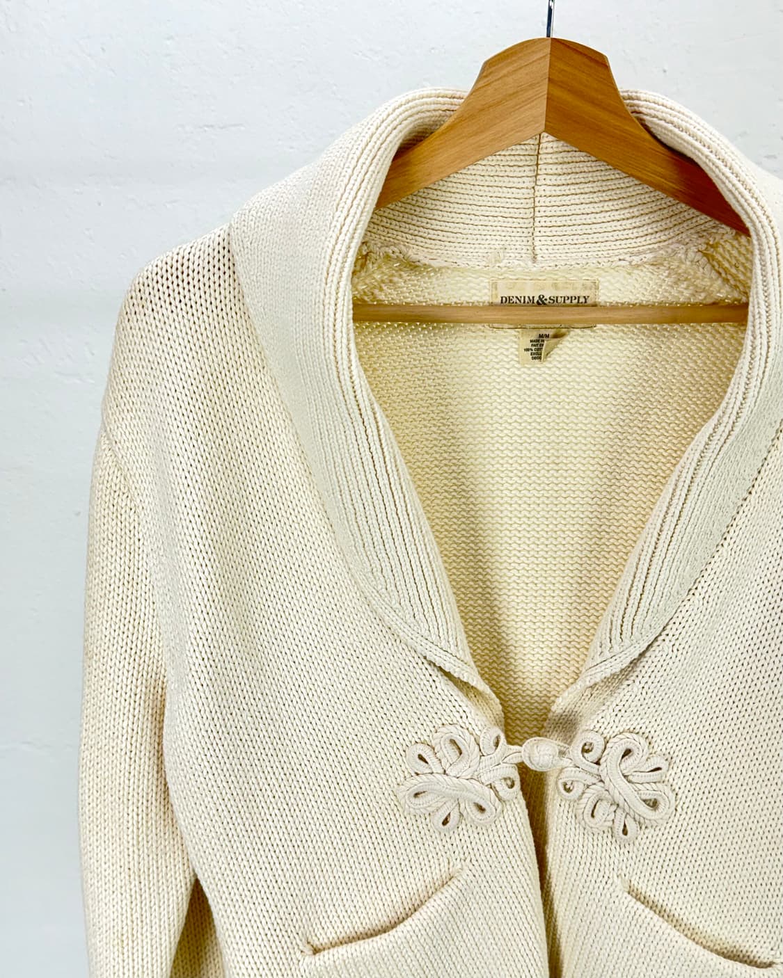 데님 앤 서플라이 랄프 로렌 아이보리 코튼 크로피 카라 가디건 상품이미지2