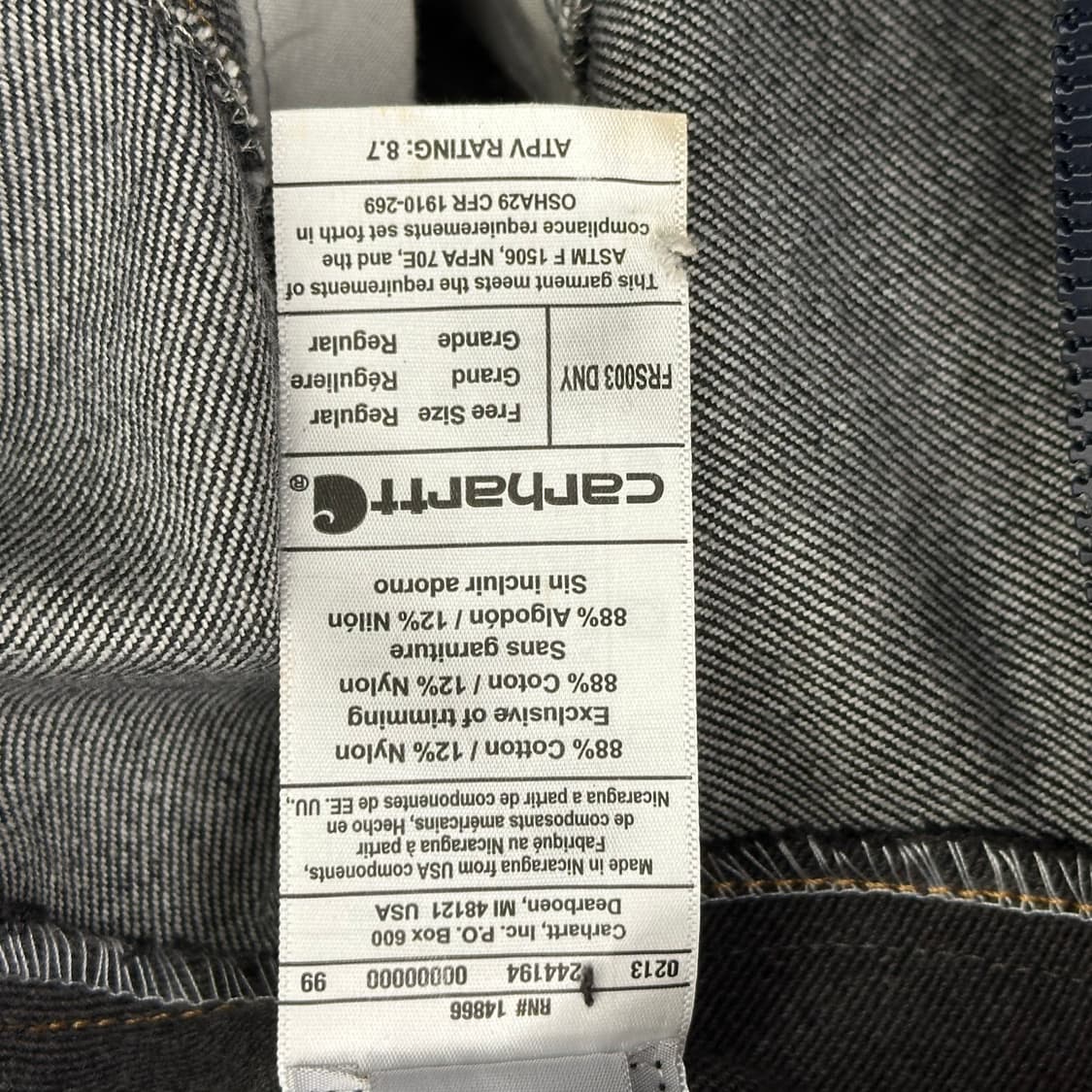 XL 칼하트 리메이크 데님 후드 자켓 상품이미지5