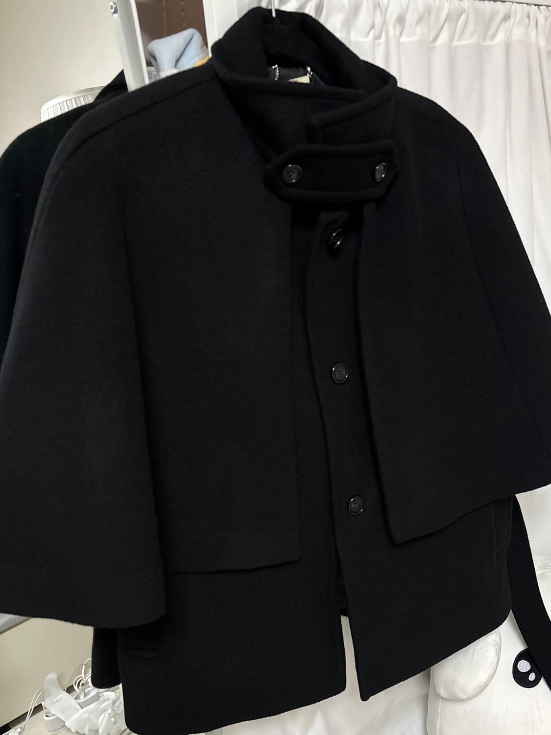 더티스 케이프 울 발마칸 케이프 블랙 S 상품이미지2