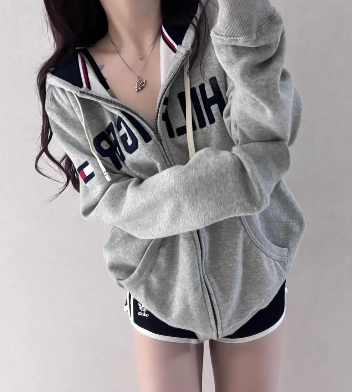 대대장 솜빈티지 타미힐피거 그레이 후드집업 판매 네이비  상품이미지1