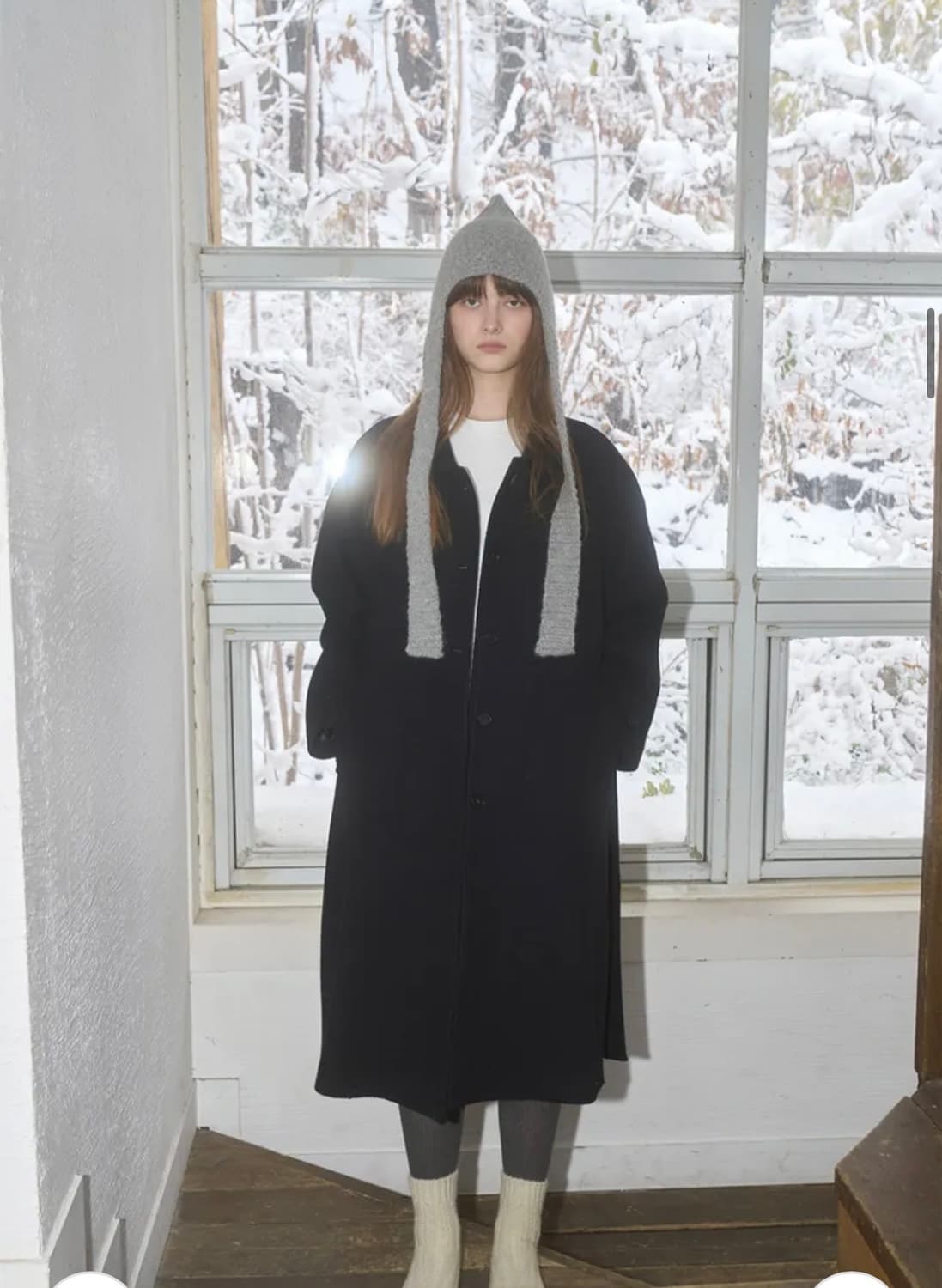 바이무드 더히어 보넷니트햇 bonnet knit hat gray 상품이미지8