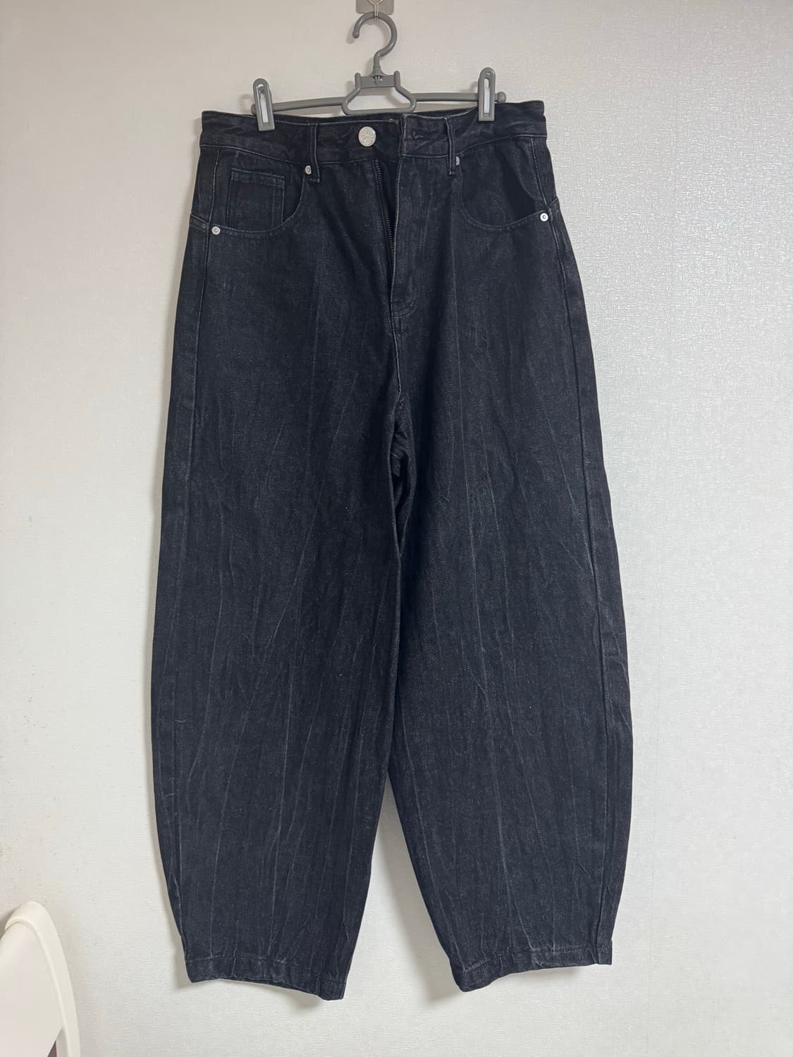 노매뉴얼 C.W WIDE DENIM PANTS - BLACK 상품이미지5