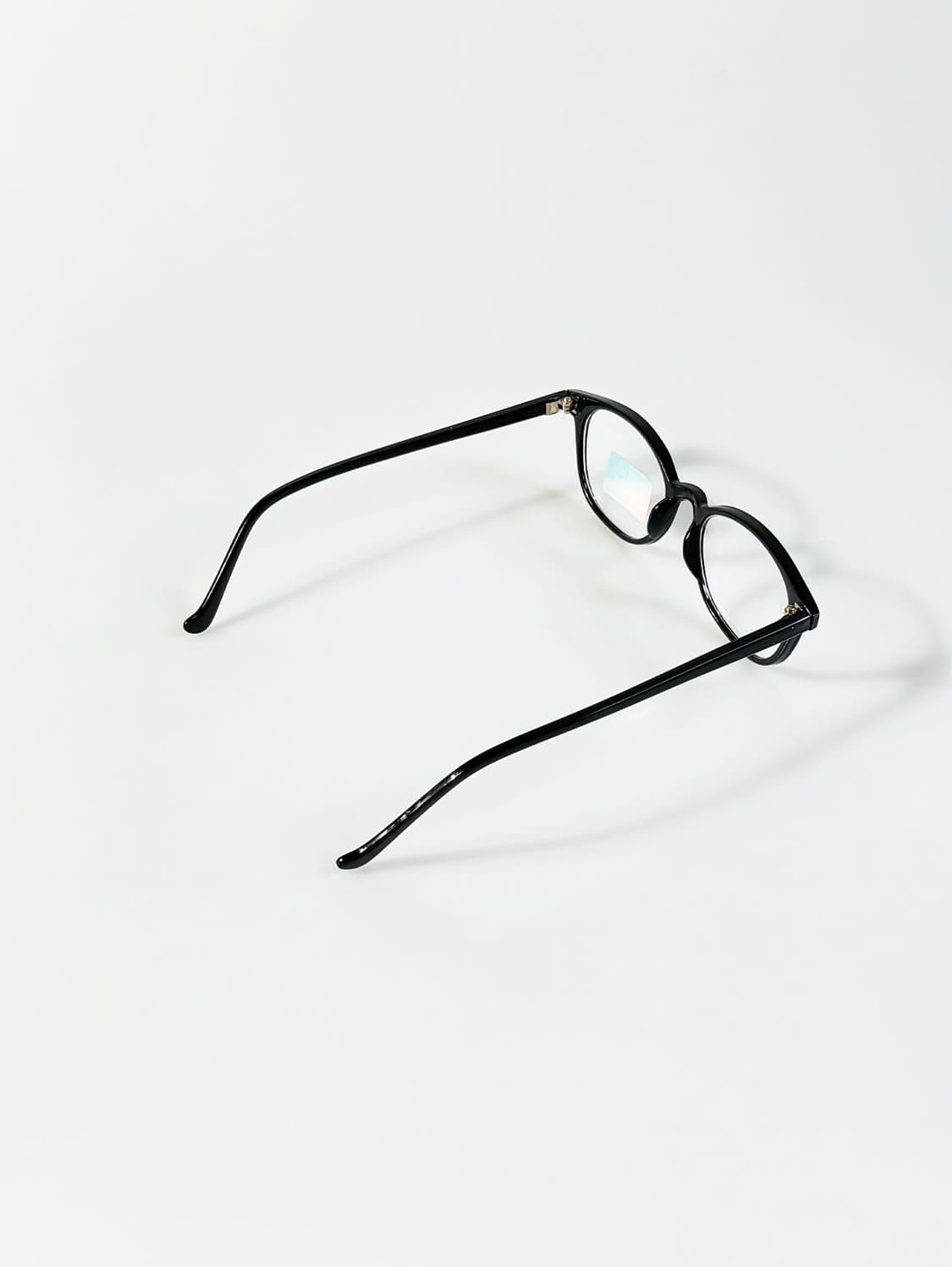 90s 블랙 뿔테 오벌 프레임 빈티지 안경 상품이미지4