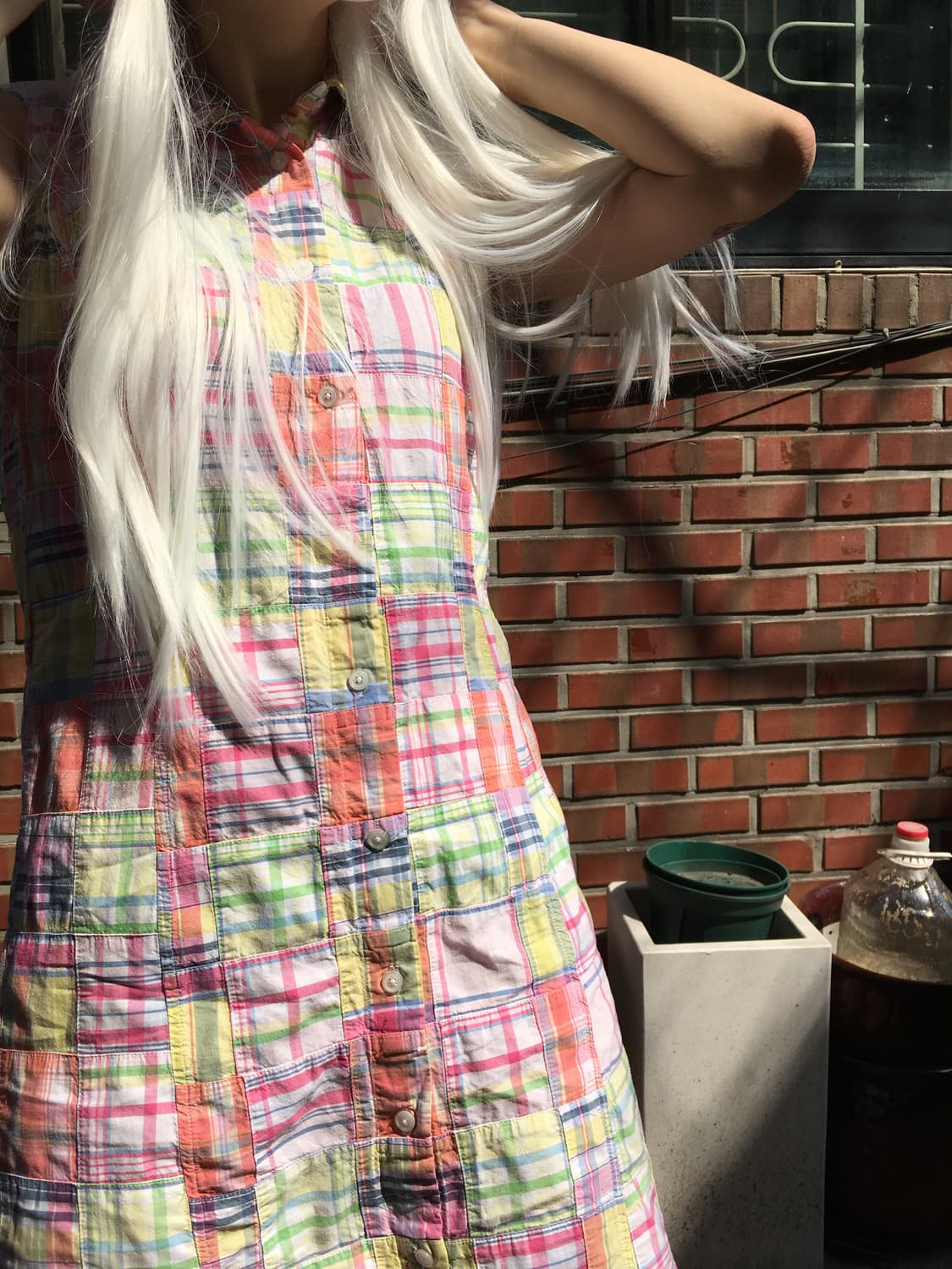 BROOKS BROTHERS 파스텔 패치워크 셔츠 원피스 상품이미지3