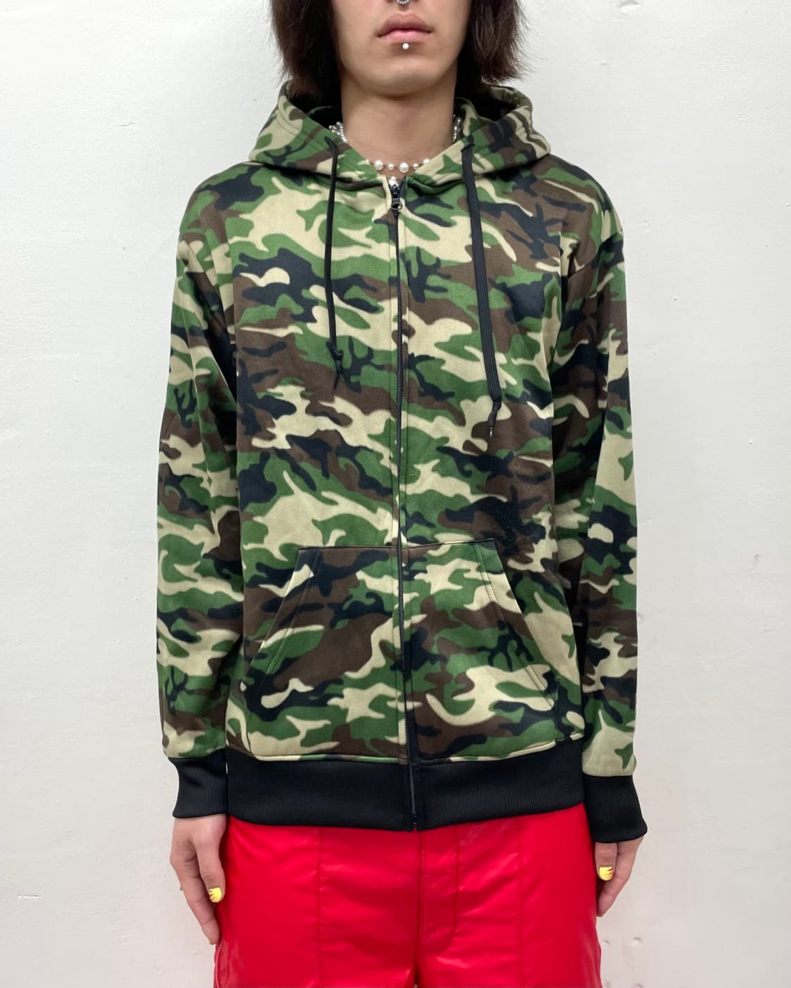 Basic Camouflage Hooded Zip-Up 상품이미지1