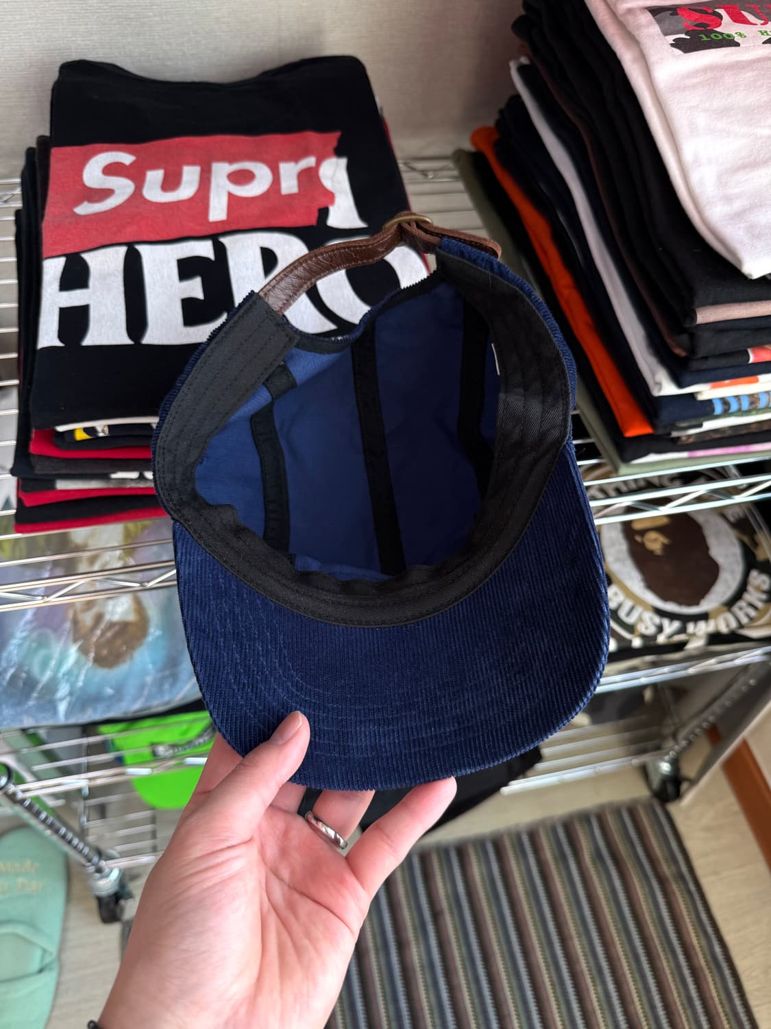 슈프림 코듀로이 캠프캡 네이비 상품이미지2