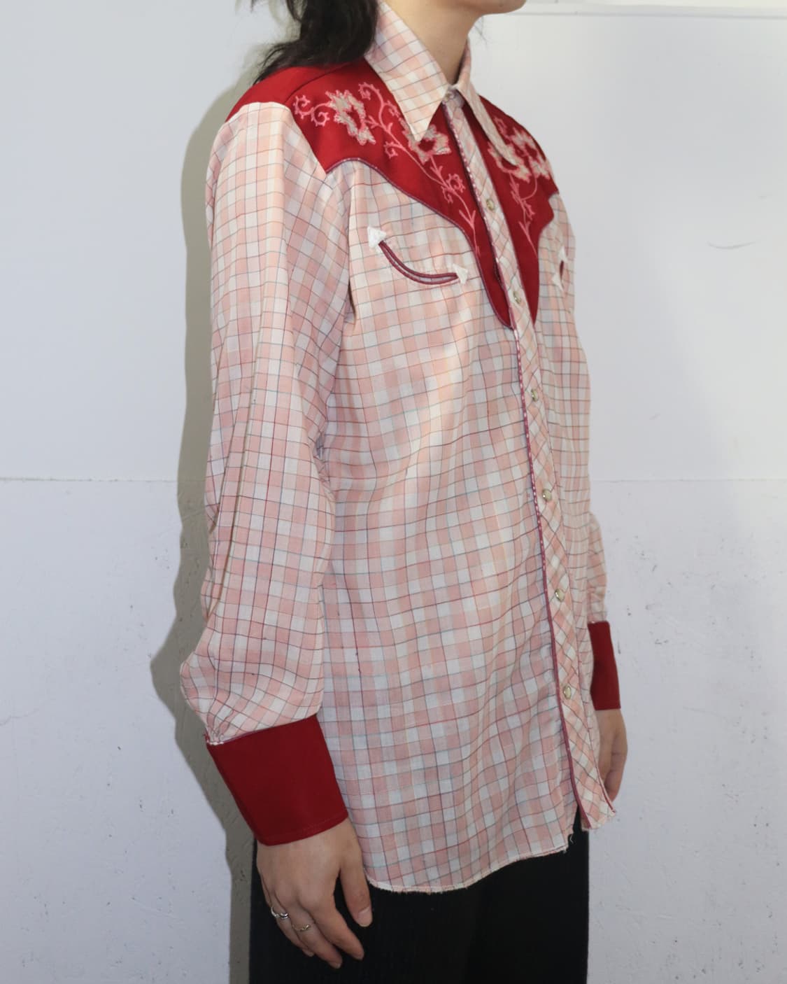 아메리칸 빈티지 엠브로이더리 체크 웨스턴 셔츠 상품이미지2