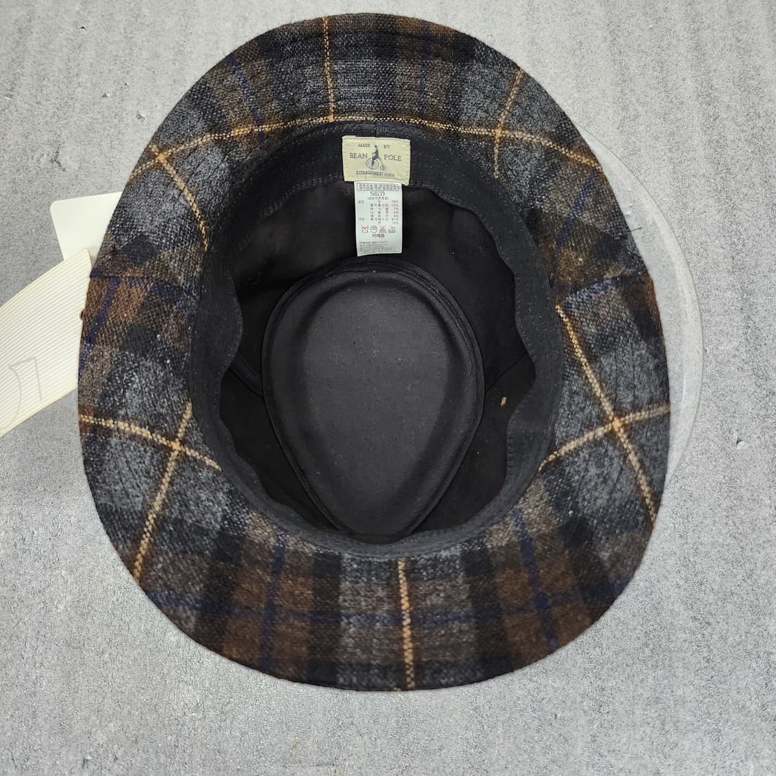 빈폴 체크 벙거지 모자 S(57) 울70% 새상품 상품이미지7