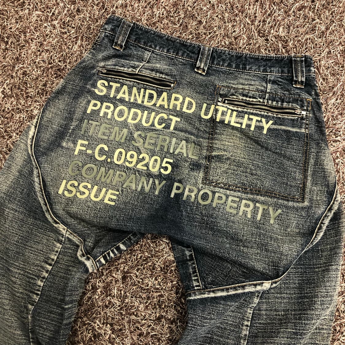 후부 워시드 레터링 데님팬츠 상품이미지4