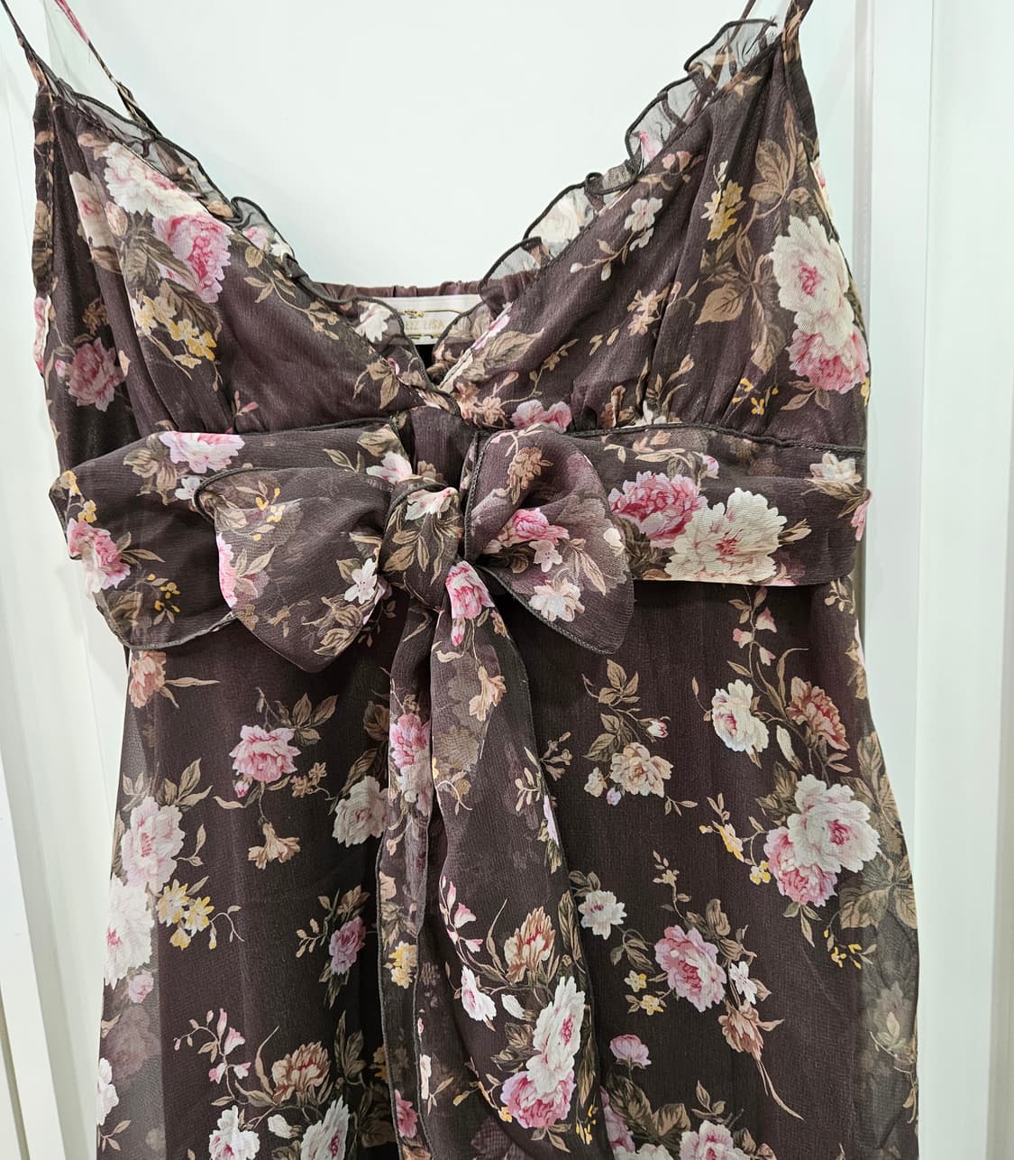 리즈리사(LIZ LISA) 고전라벨 초코 로즈 쉬폰 원피스 상품이미지4