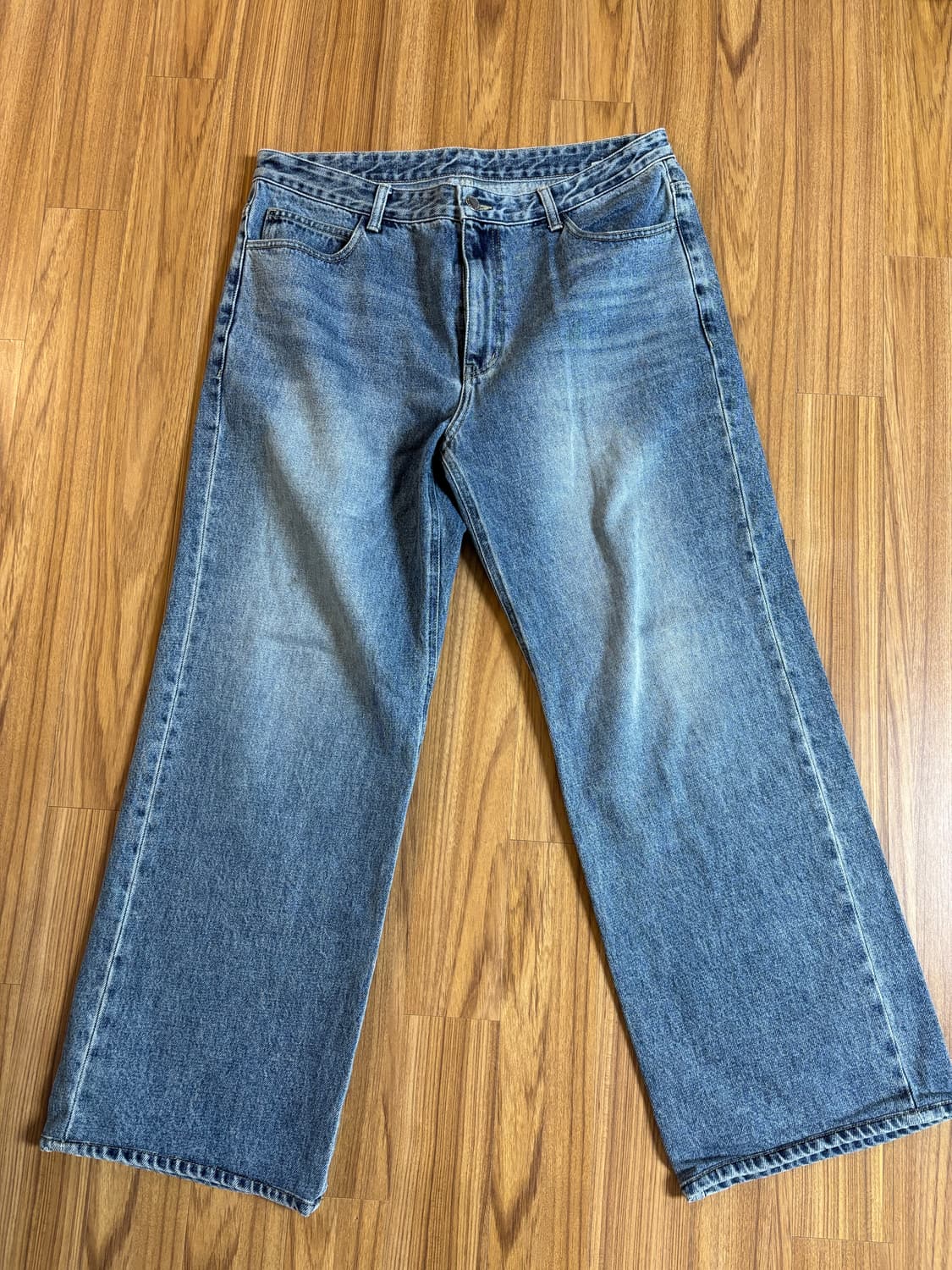 솔리드옴므 와이드 데님 팬츠 연청 상품이미지1