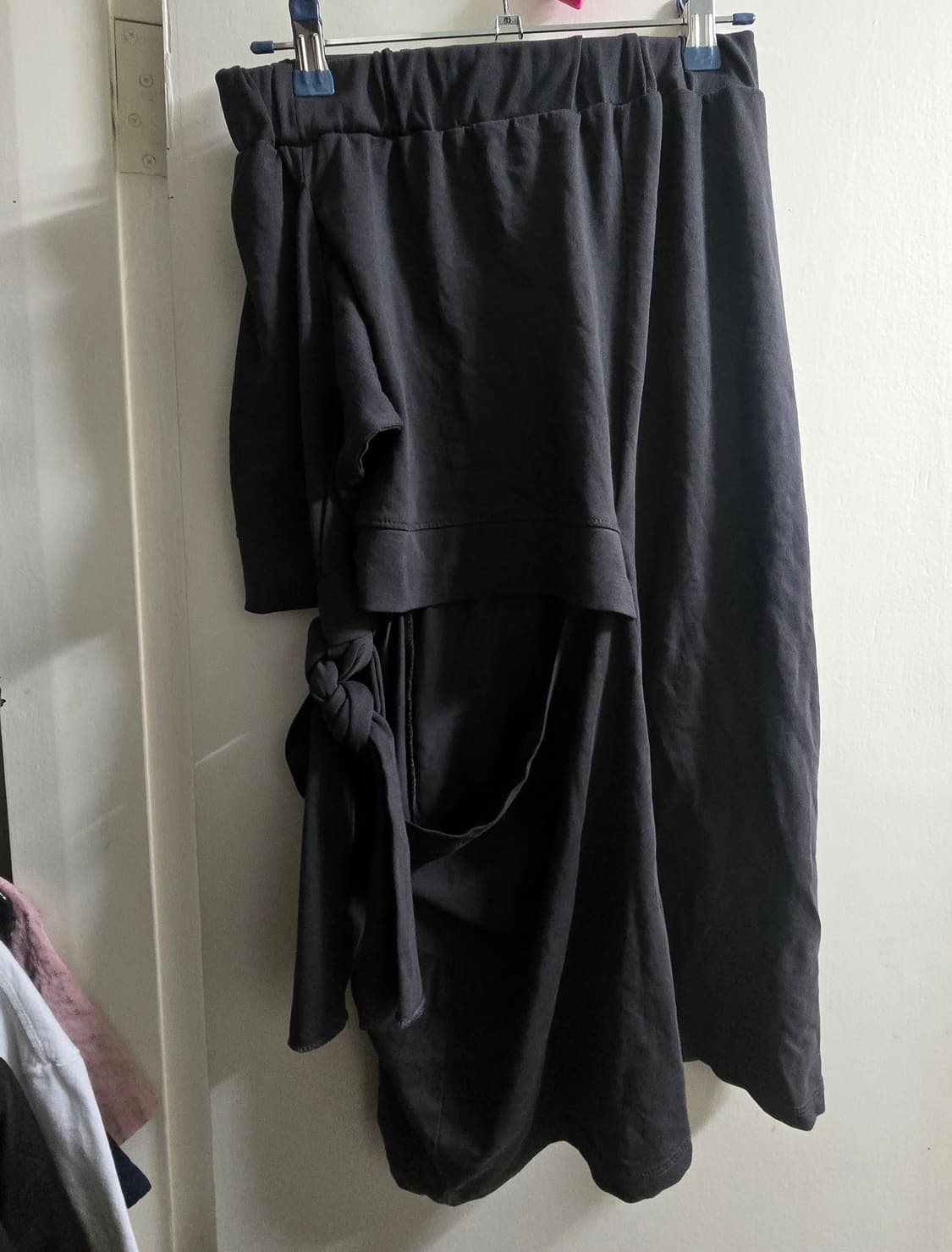 타이드업 컷오프 저지 미디 스커트 상품이미지1