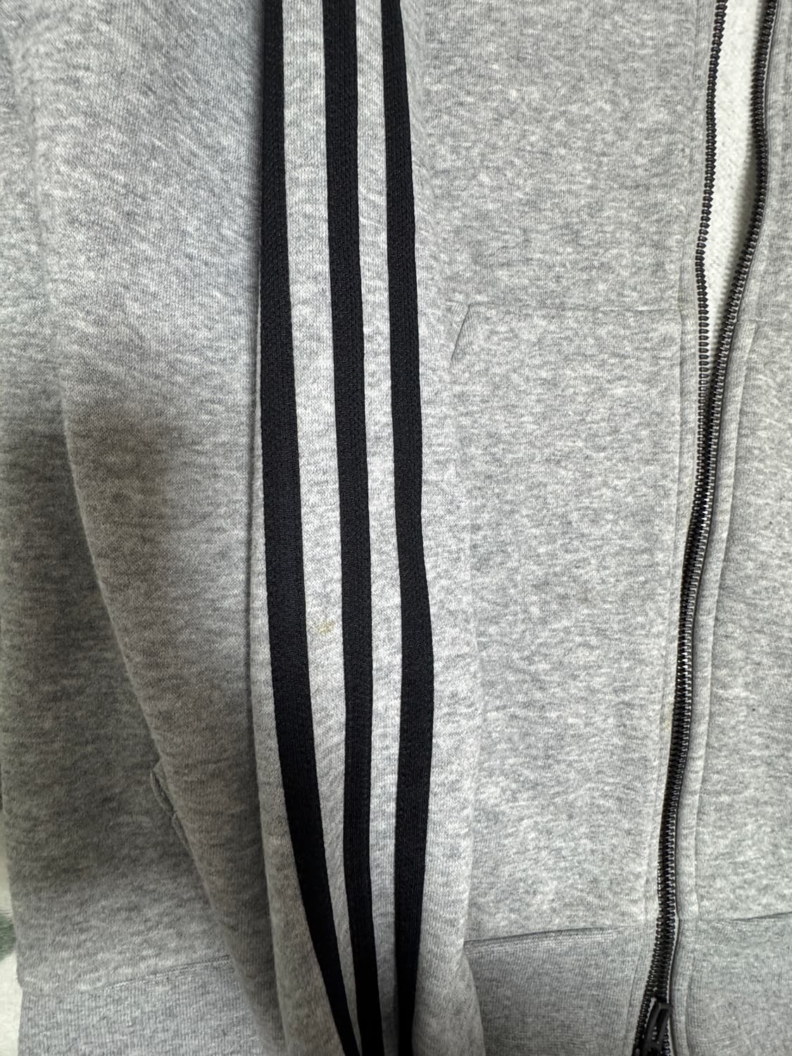 아디다스 회색 3선 후드 집업 M 상품이미지3