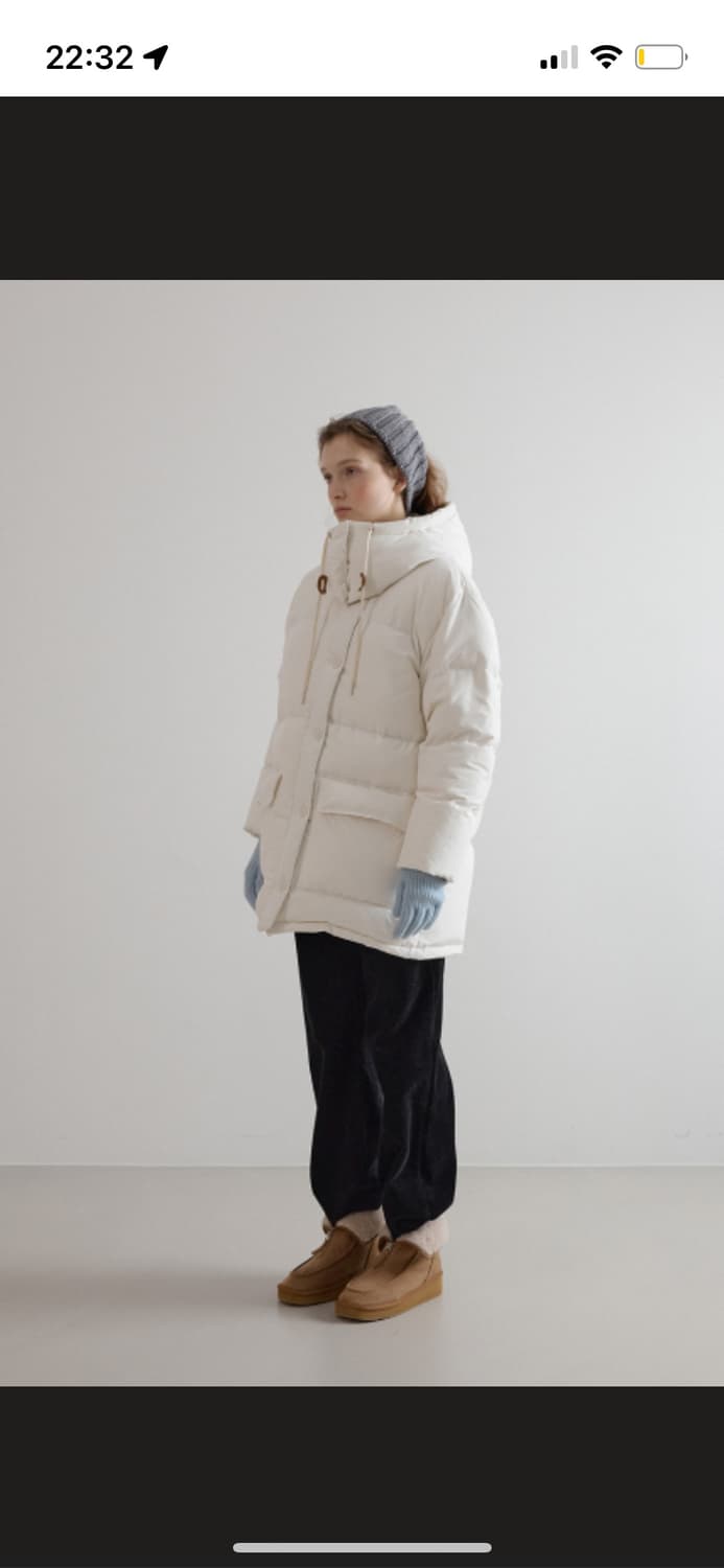 썸웨어버터 하프 패딩 아이보리 상품이미지2