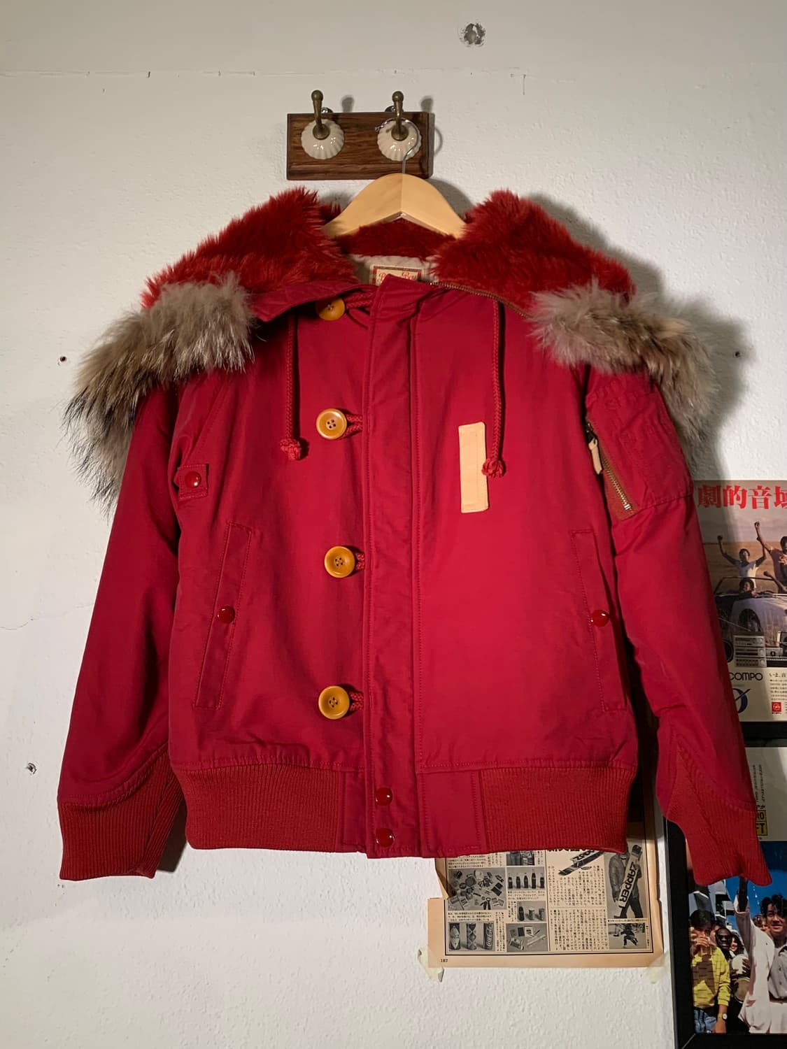 빔즈보이 N2b 레드 지퍼 퍼 후드 자켓 상품이미지6