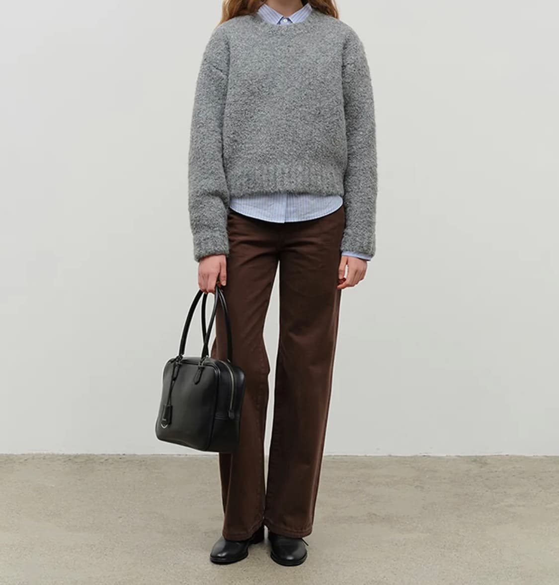 [M] 던스트 클라우드 부클레 스웨터 멜란지 그레이 상품이미지6