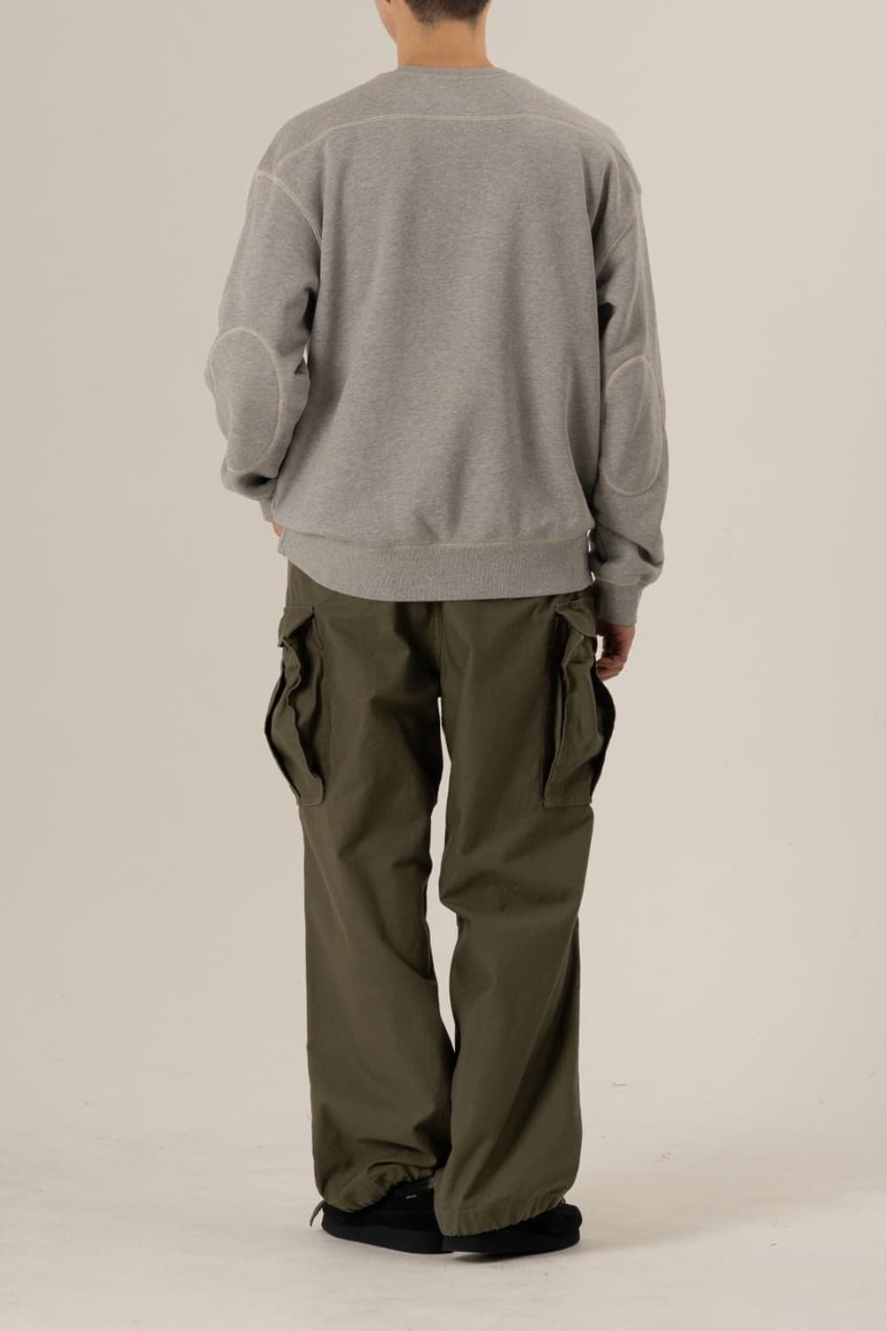 러프사이드 오버사이즈드 스웻셔츠 패치 맨투맨 멜란지 그레이 3 상품이미지3