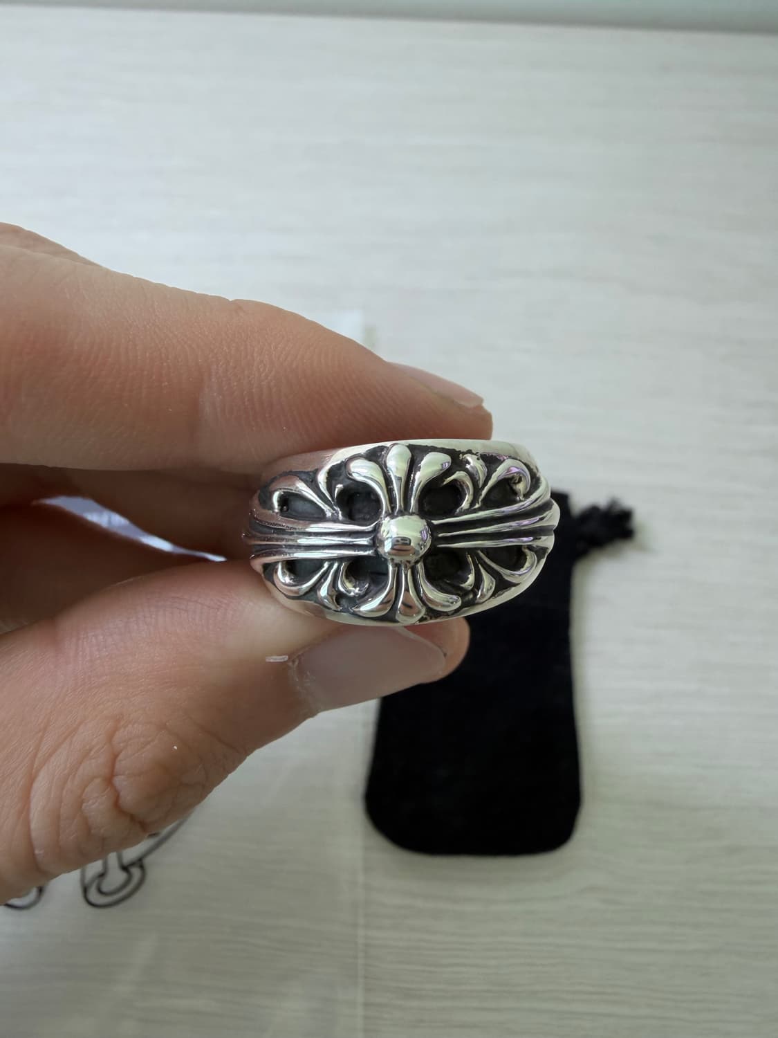 크롬하츠 플로랄 크로스 반지 us11 상품이미지1