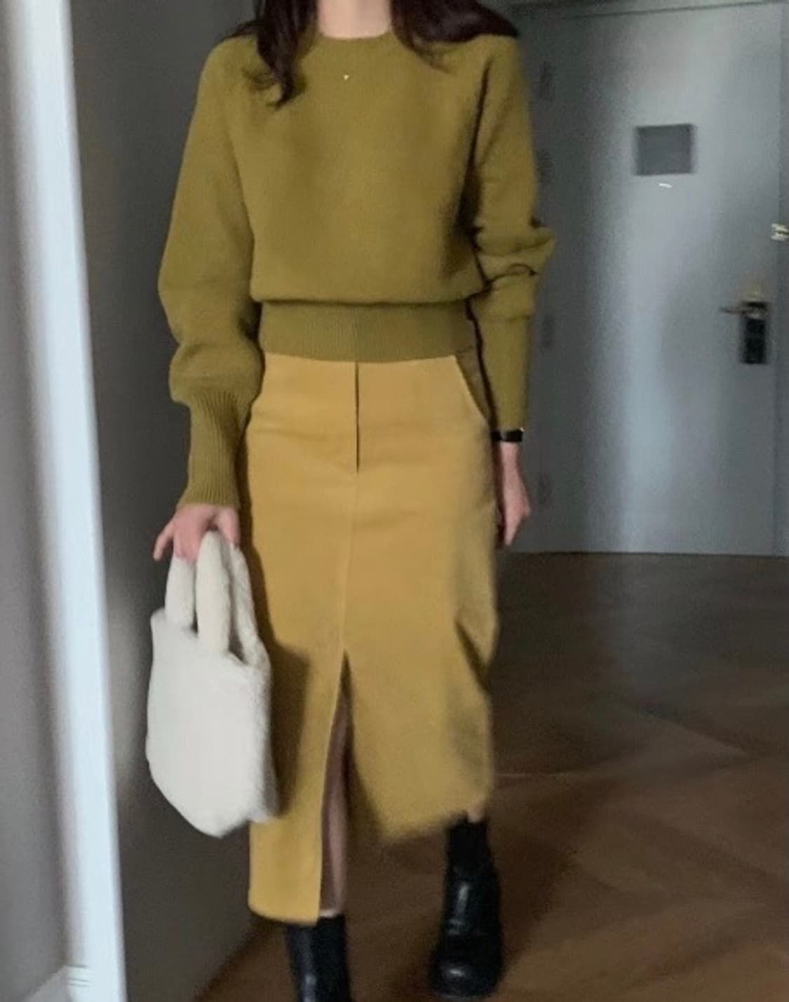 나그랑 라운드 니트(올리브) 상품이미지2