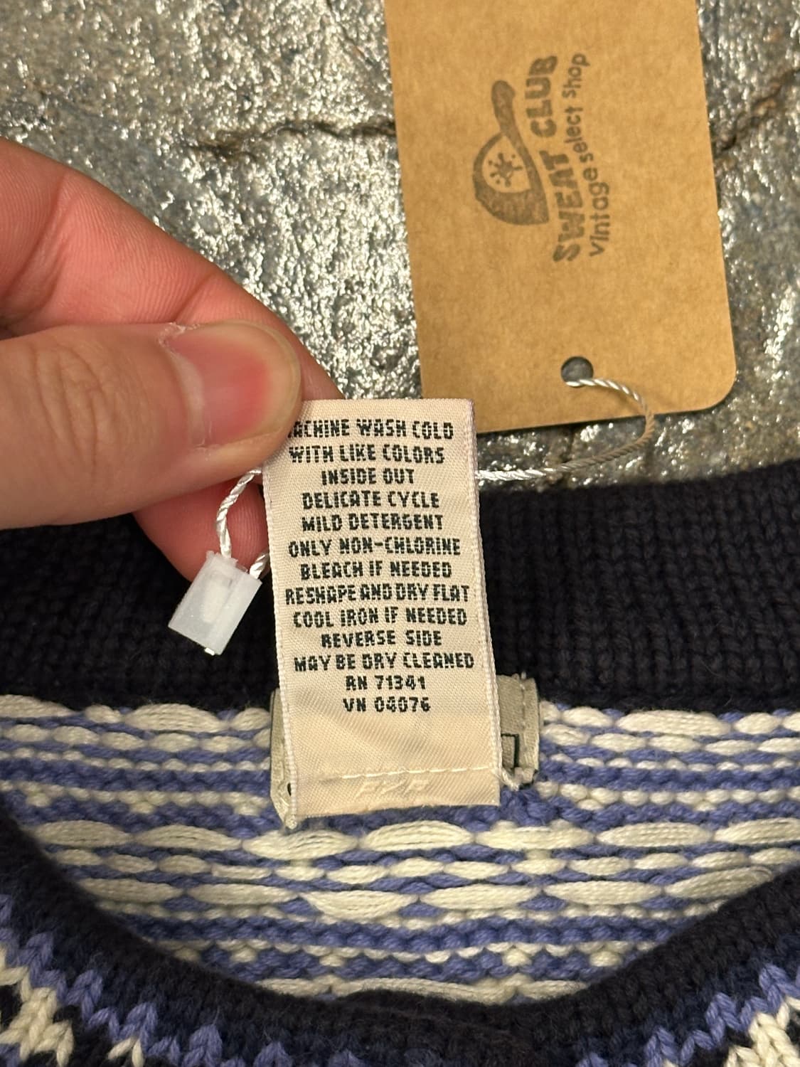 90s L.L.Bean 엘엘빈 버드아이 패턴 니트 L 상품이미지5