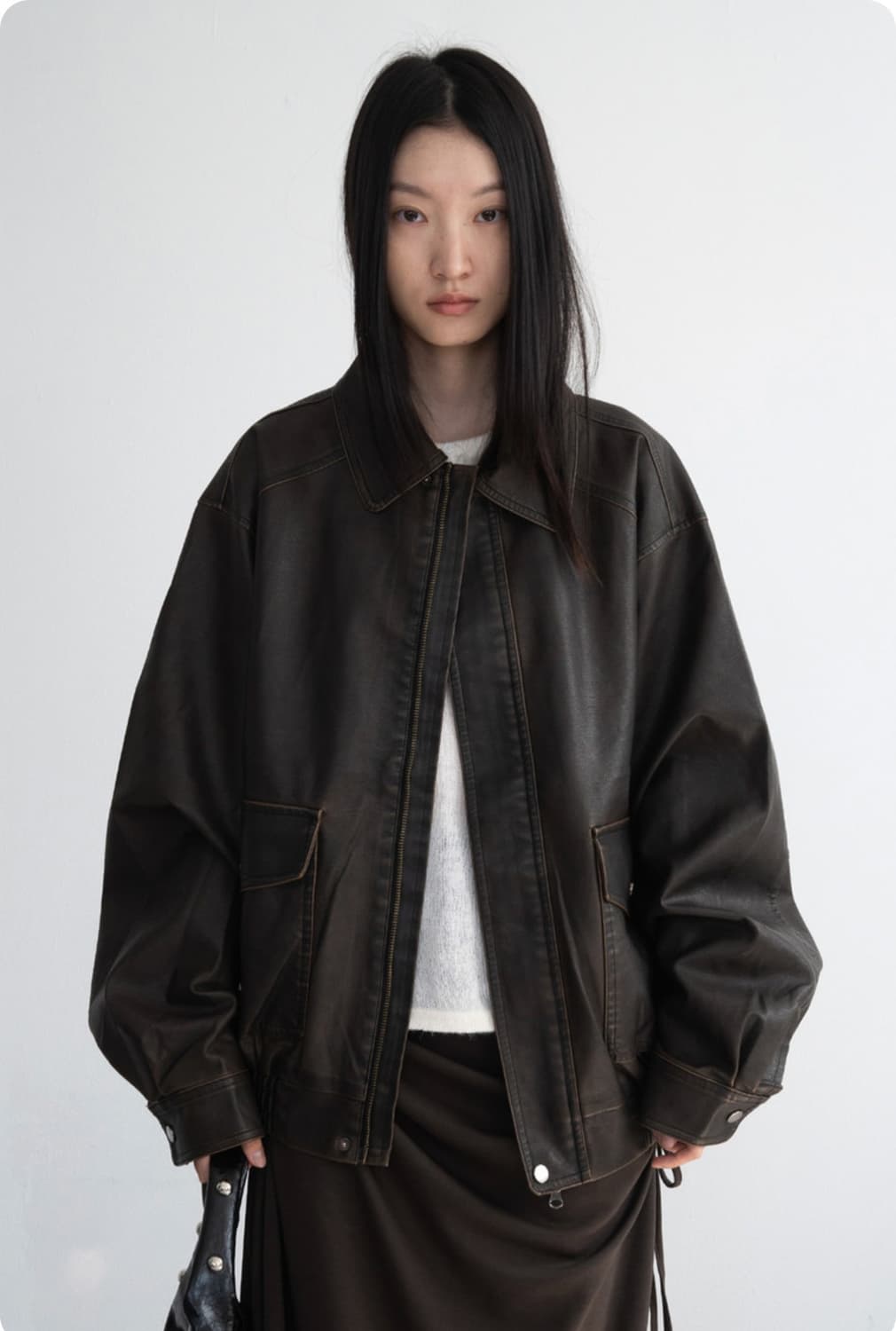 피키소사이어티 가죽자켓 봄버자켓 남여공용 상품이미지4