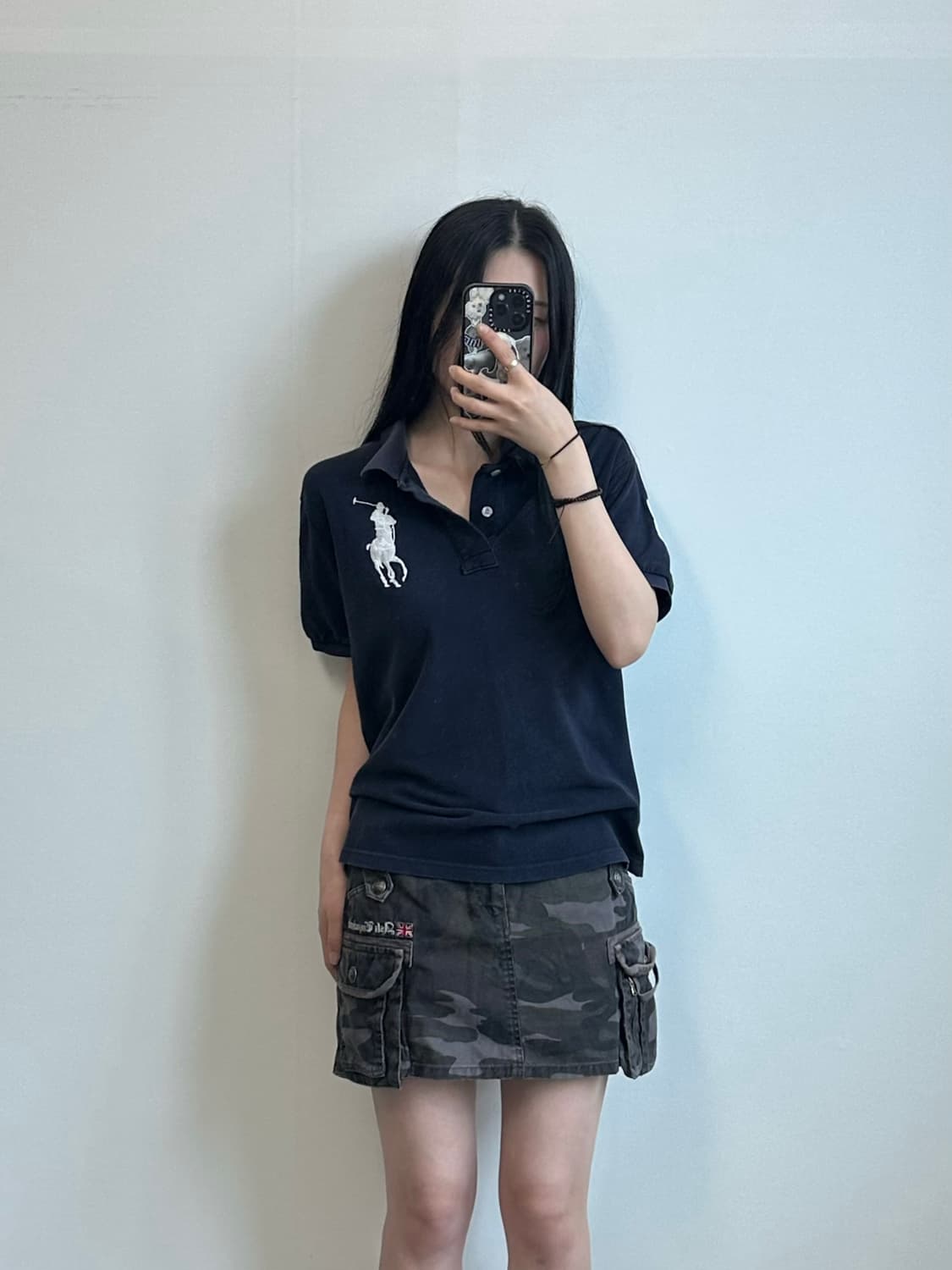 폴로 랄프로렌 빅포니 네이비 반팔 피케 카라 티셔츠 상품이미지1