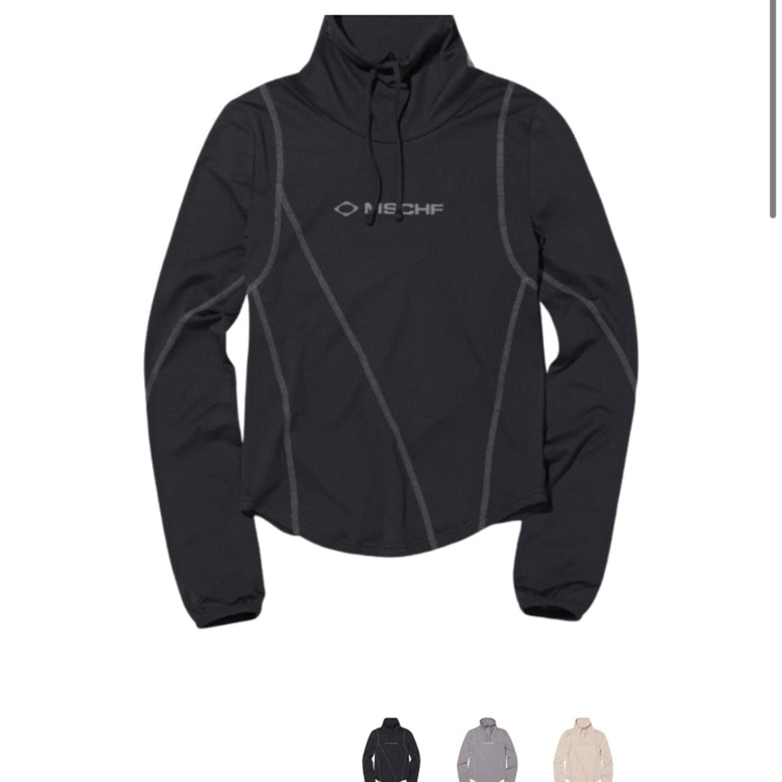 미스치프 드레이프 터틀넥 블랙 상품이미지1