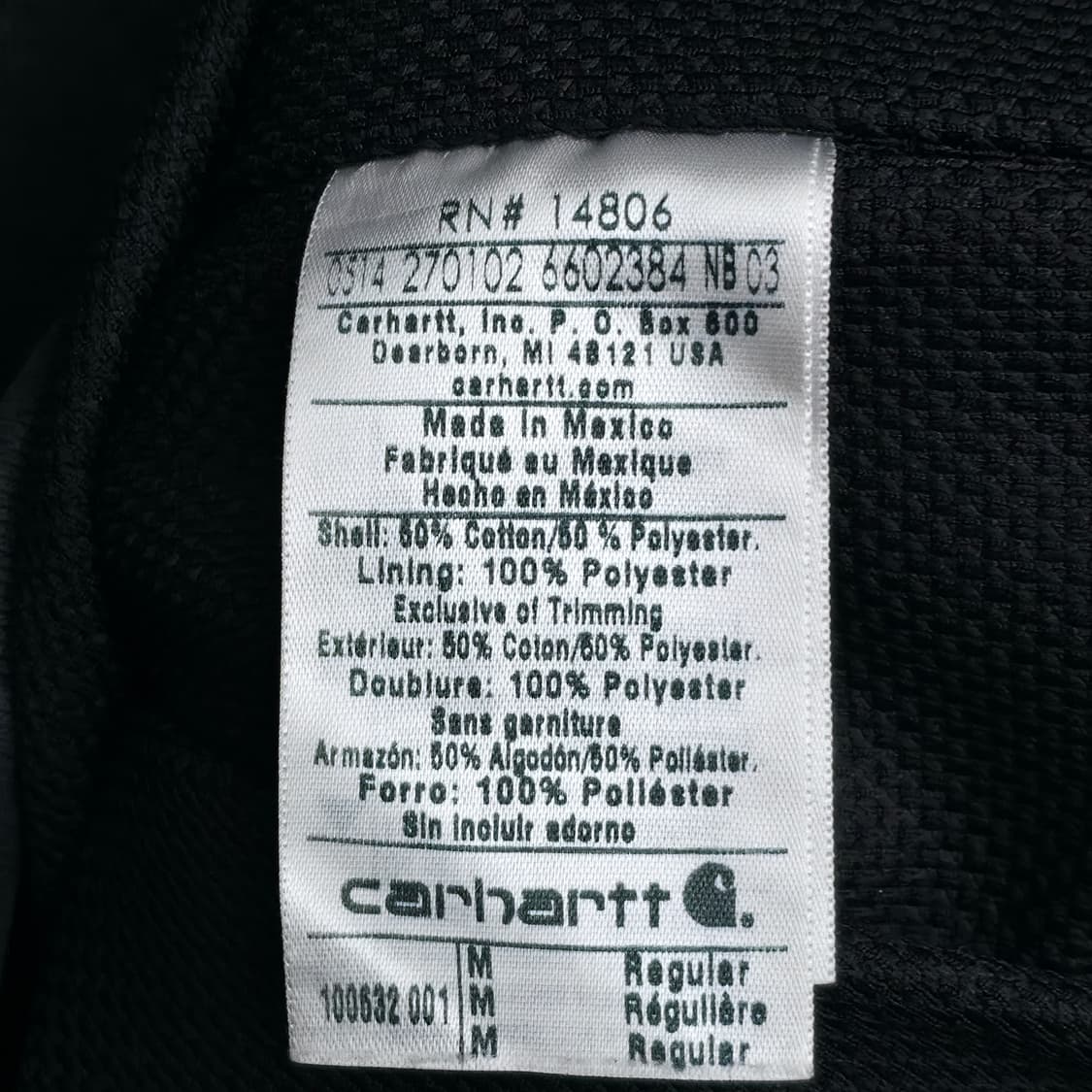[M] 칼하트 써멀 블랙 후드 집업 상품이미지5