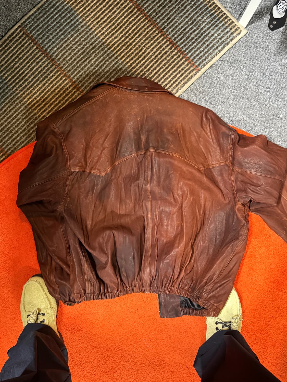 렉토 26ss VINTAGE EFFECT LEATHER JUMPER (R 상품이미지2