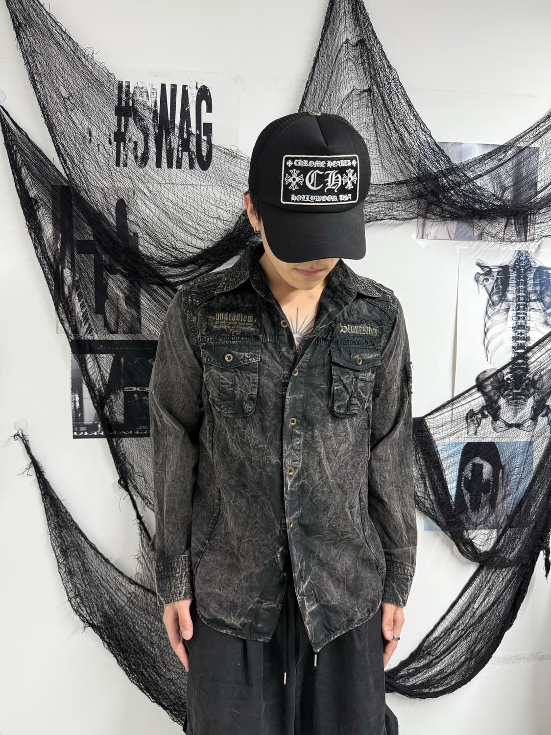 Grunge punk mood detail shirts 상품이미지6