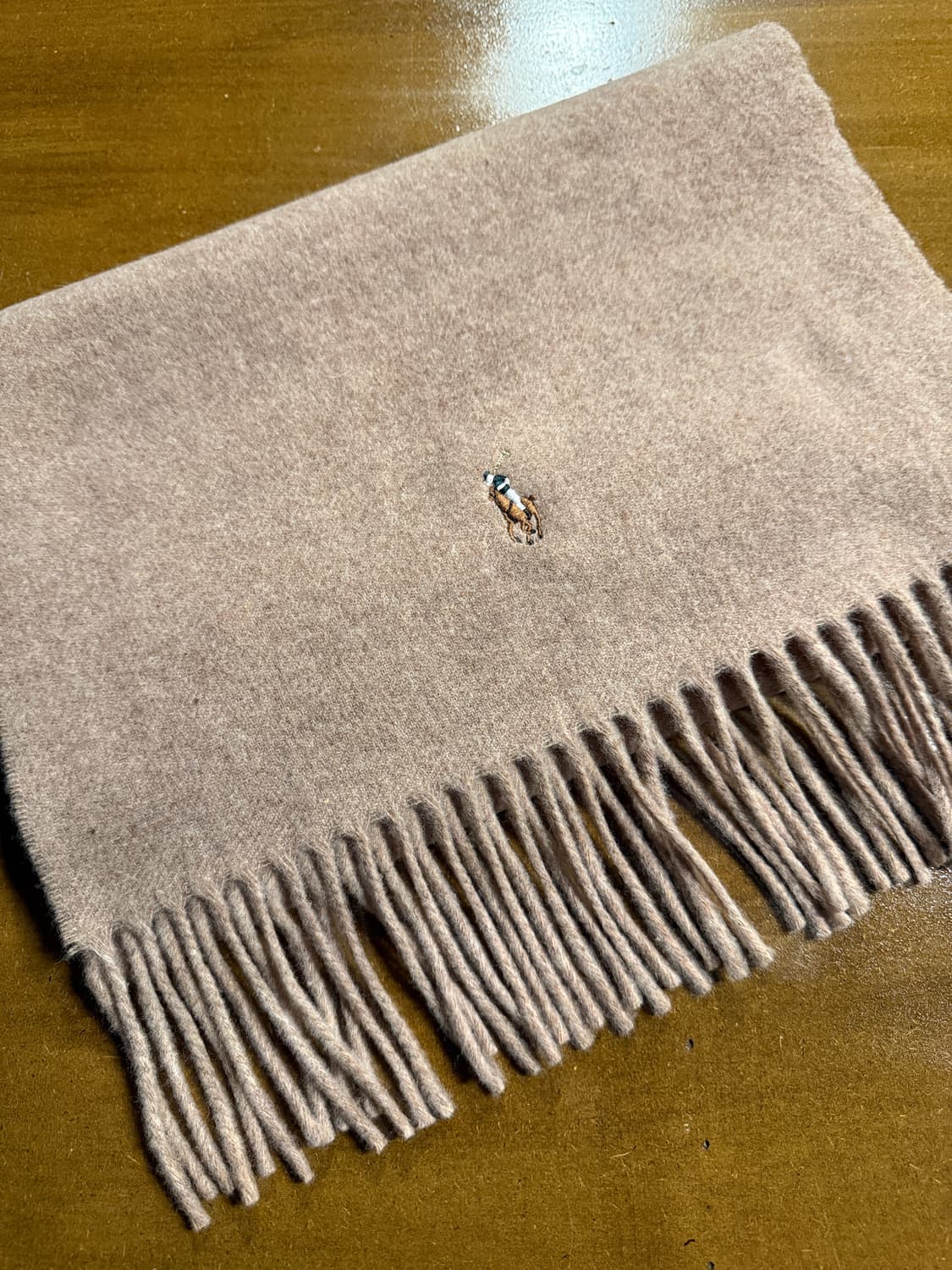 폴로 랄프로렌 2000년대 초반 포니 자수 클래식 울 머플러 베이지 상품이미지2