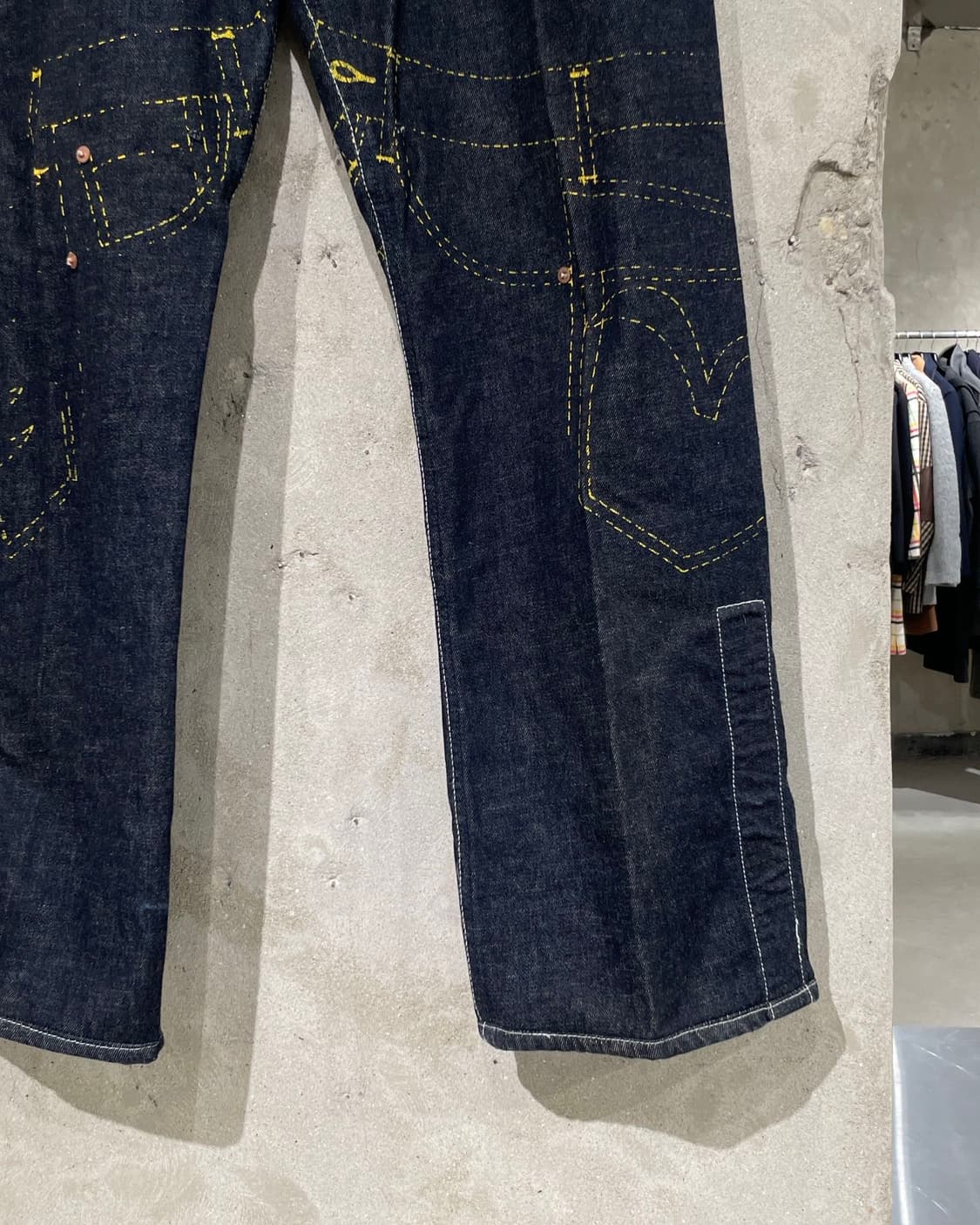 미치코 코시노 yen jeans 흑청 페인팅 데님 팬츠 상품이미지5