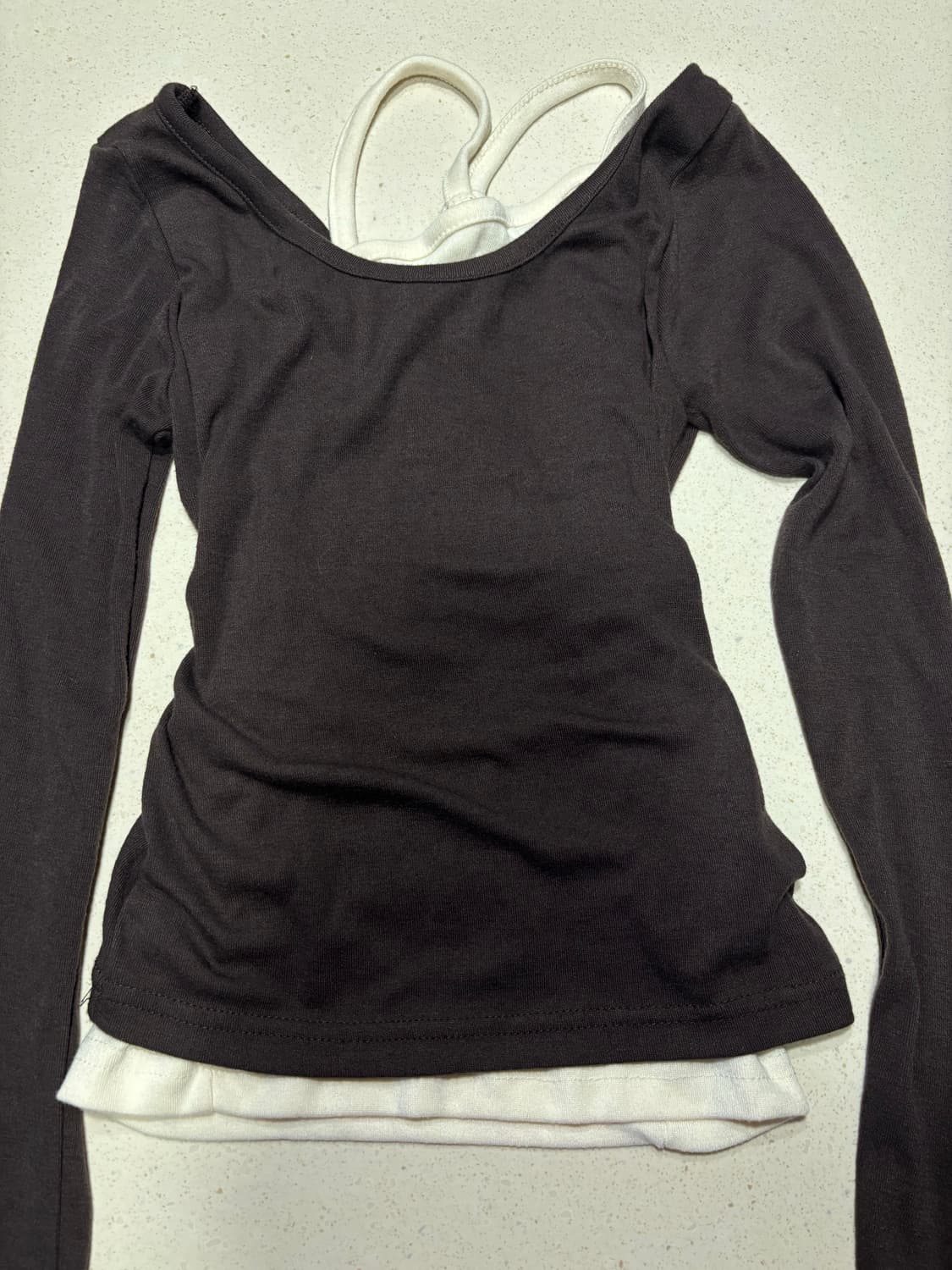 브라운 레이어드 긴팔 티셔츠 상품이미지2