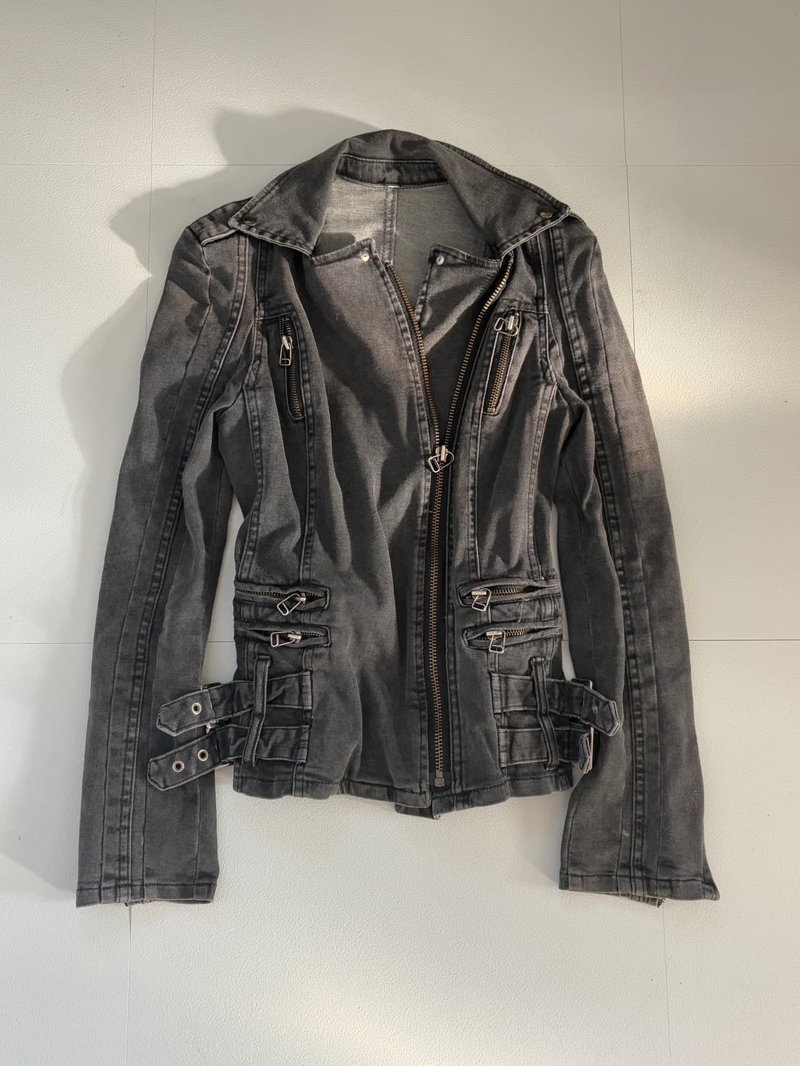 • Dark Gray Denim Detail Rider Detail Ja 상품이미지1