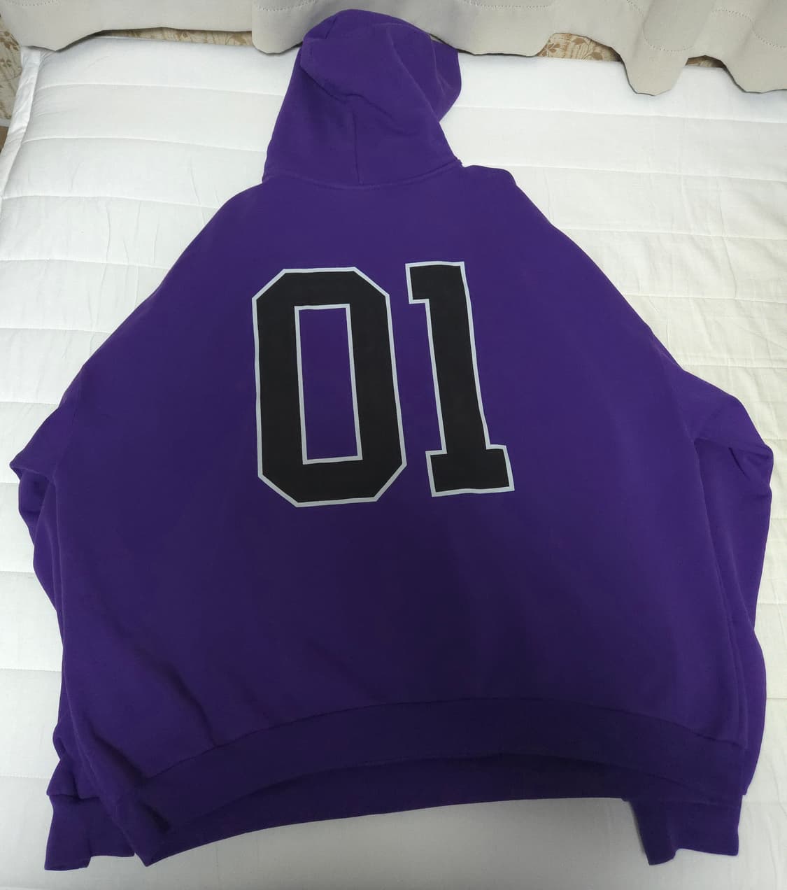 발렌시아가 바스켓볼 후드 티셔츠 퍼플 자수 로고 긴팔 후디 티 상품이미지8