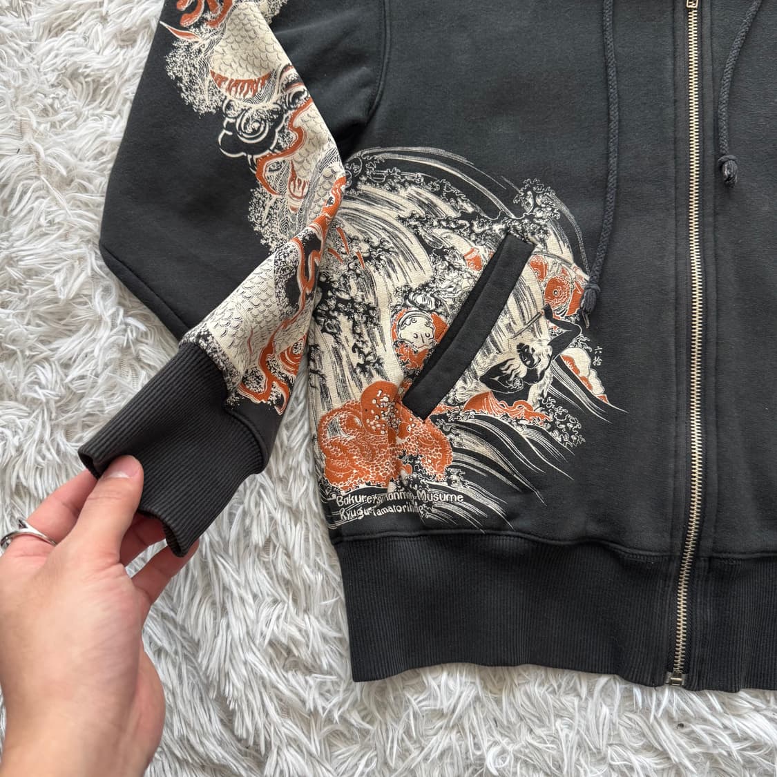 TED COMPANY 일본빈티지 오리엔탈 후드집업 오리엔탈후드 M 38 상품이미지5