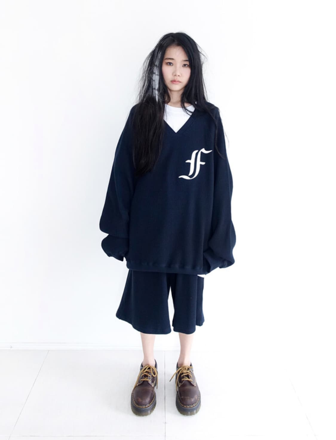 (새상품) 샵페어리 와플 박시 맨투맨 셋업 아일릿 원희 착용 상품이미지1