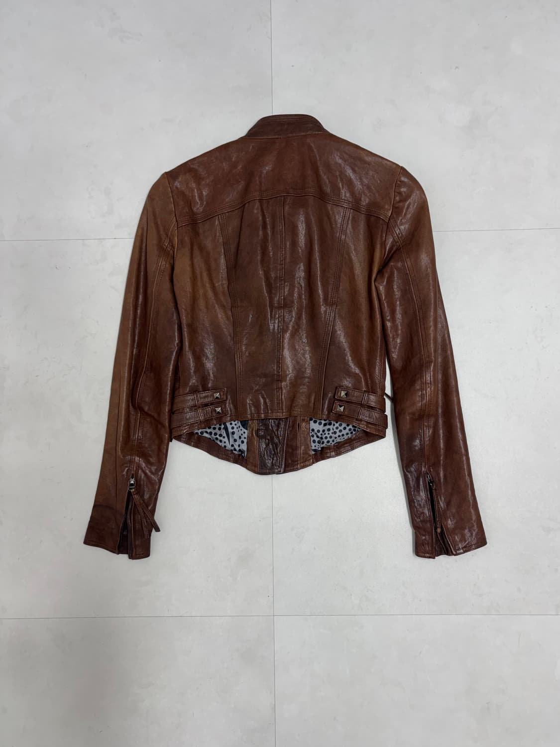 LAMBSKIN BROWN CROP JACKET 상품이미지7